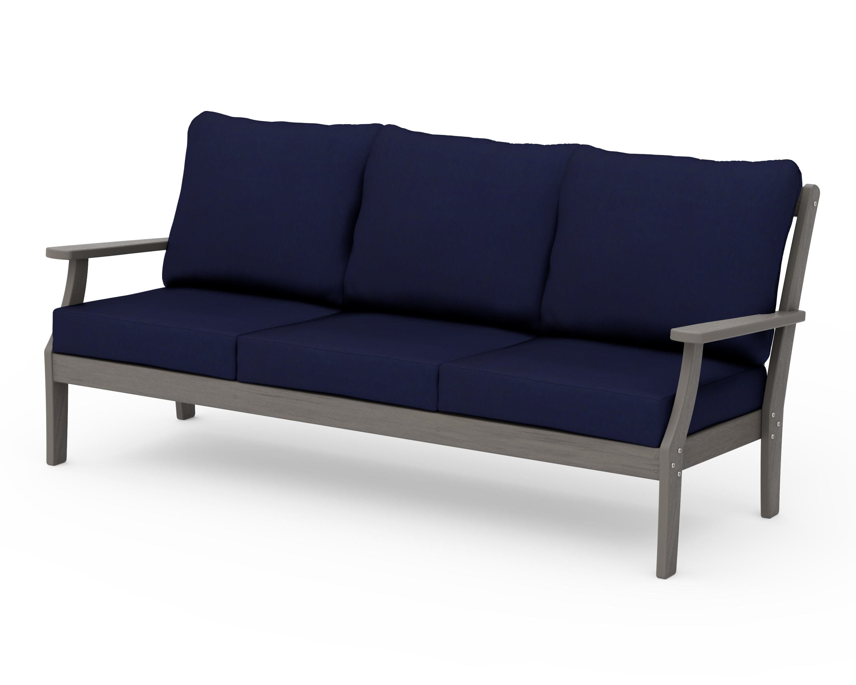 Braxton Deep Seating Sofa in Driftwood / Navy