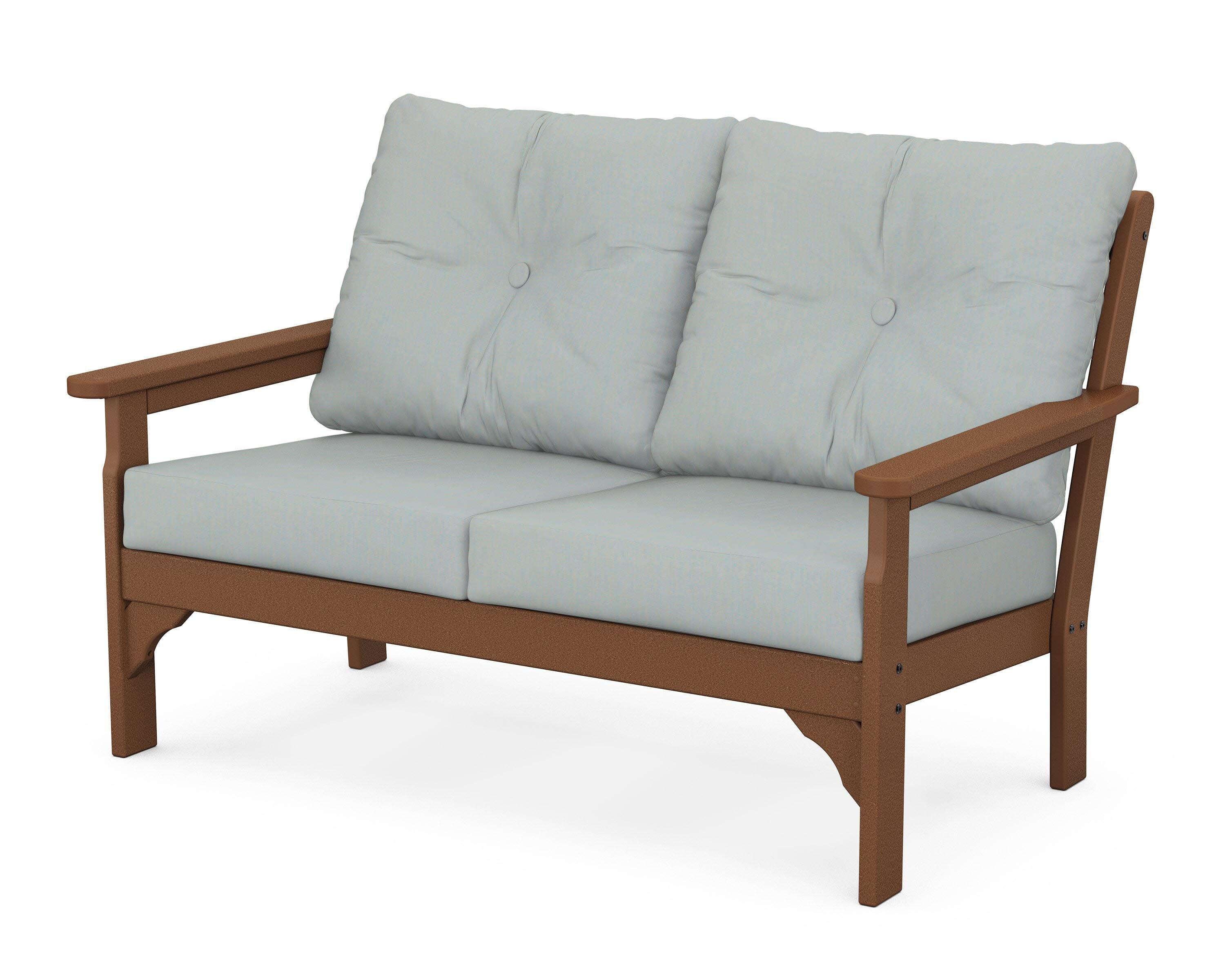 Vineyard Deep Seating Loveseat in Teak / Spa