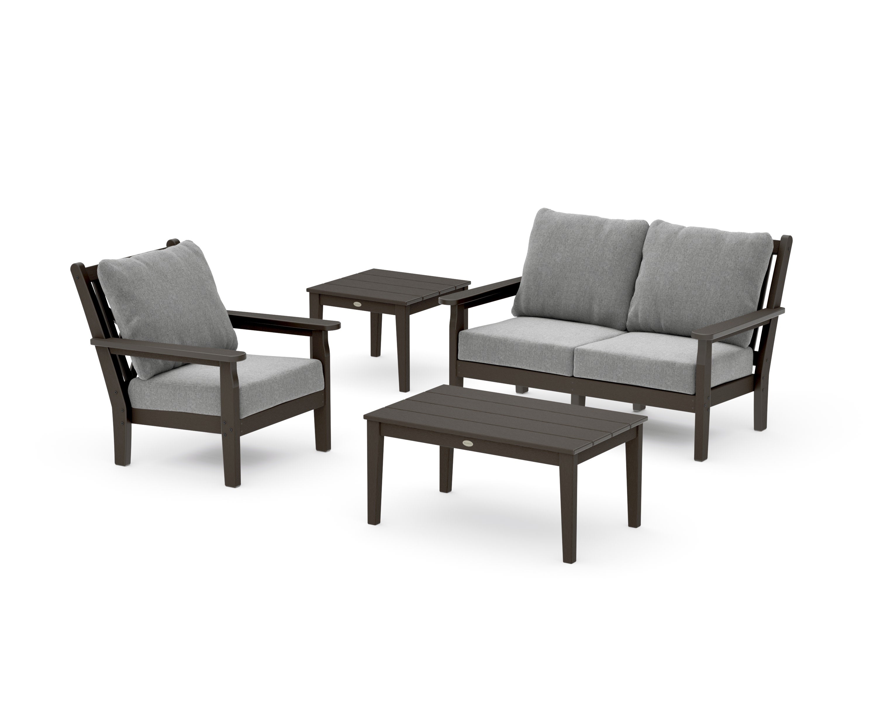 Chippendale 4-Piece Deep Seating Set in Vintage Coffee / Grey Mist