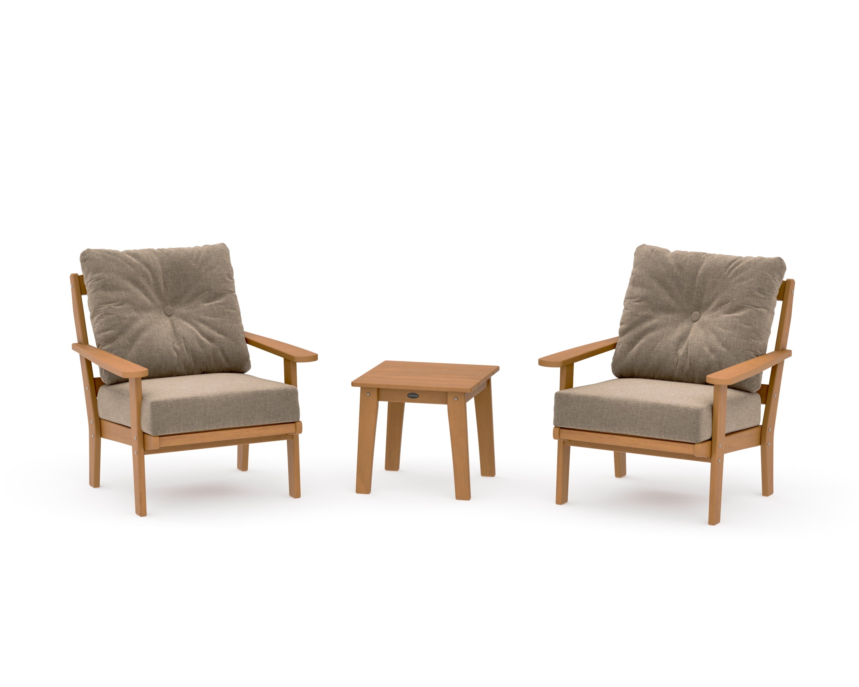 Mission 3-Piece Deep Seating Set in Natural / Spiced Burlap