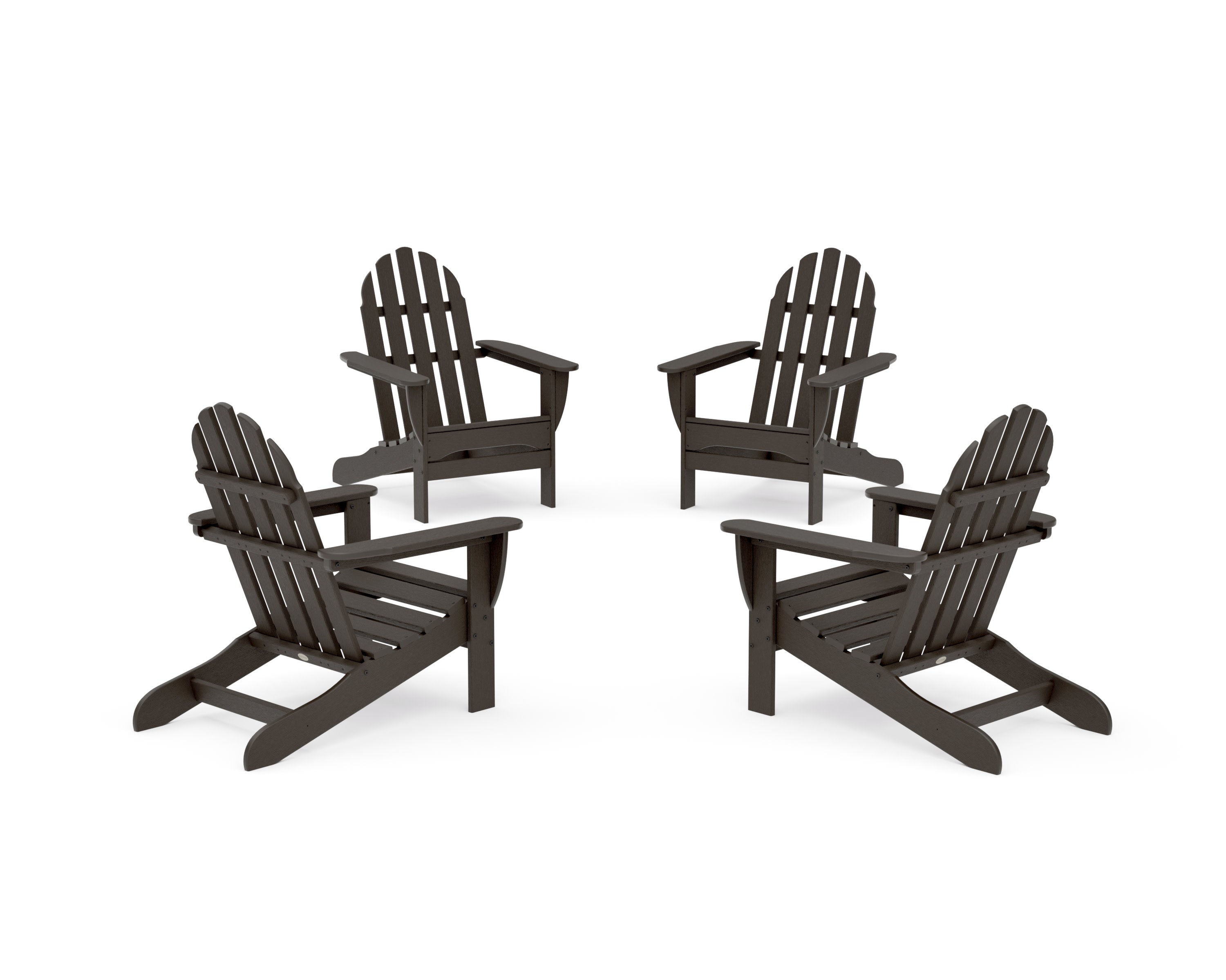 4-Piece Classic Adirondack Conversation Set in Vintage Coffee