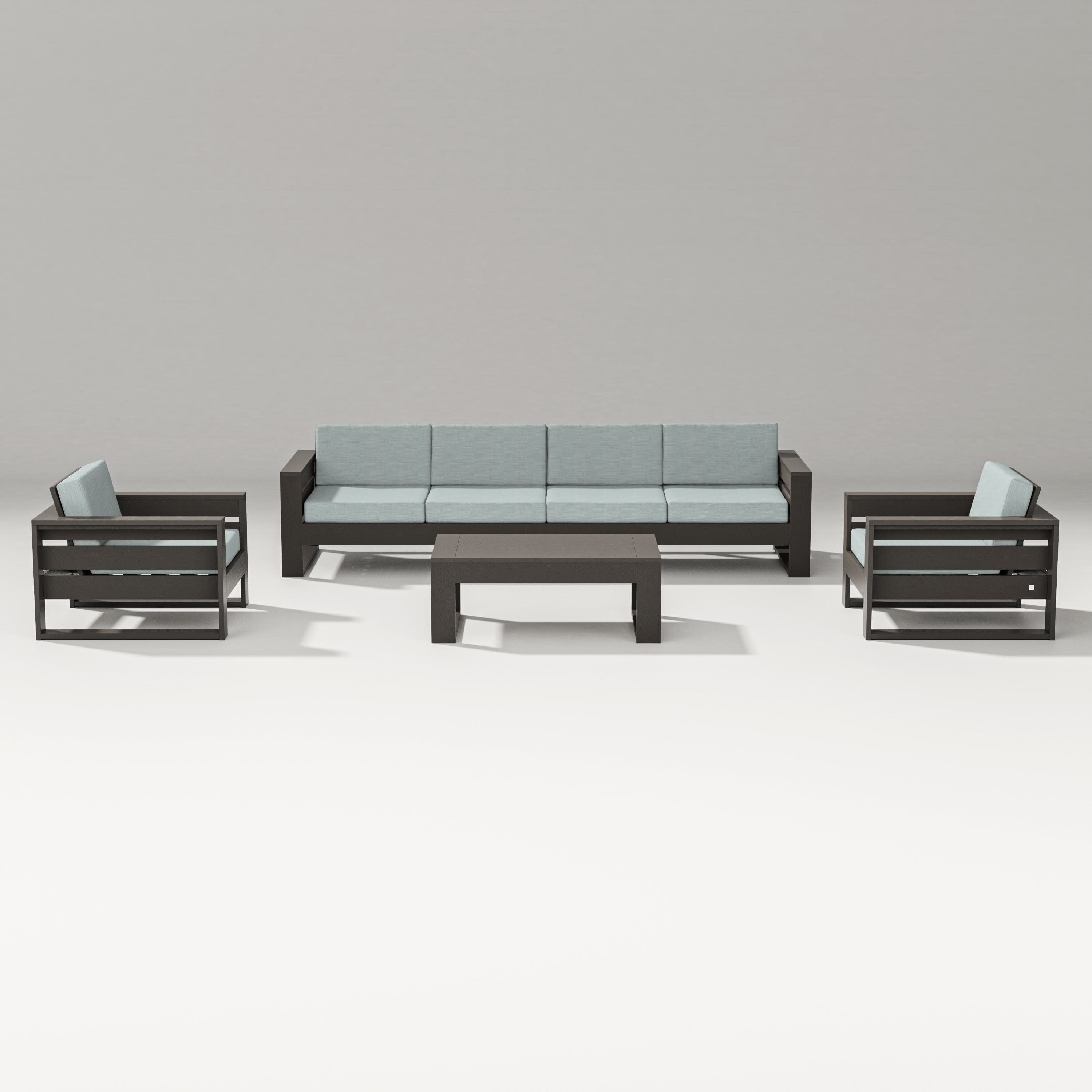 Latitude 5-Piece Lounge Sofa Set in Vintage Coffee / Soothe Mist