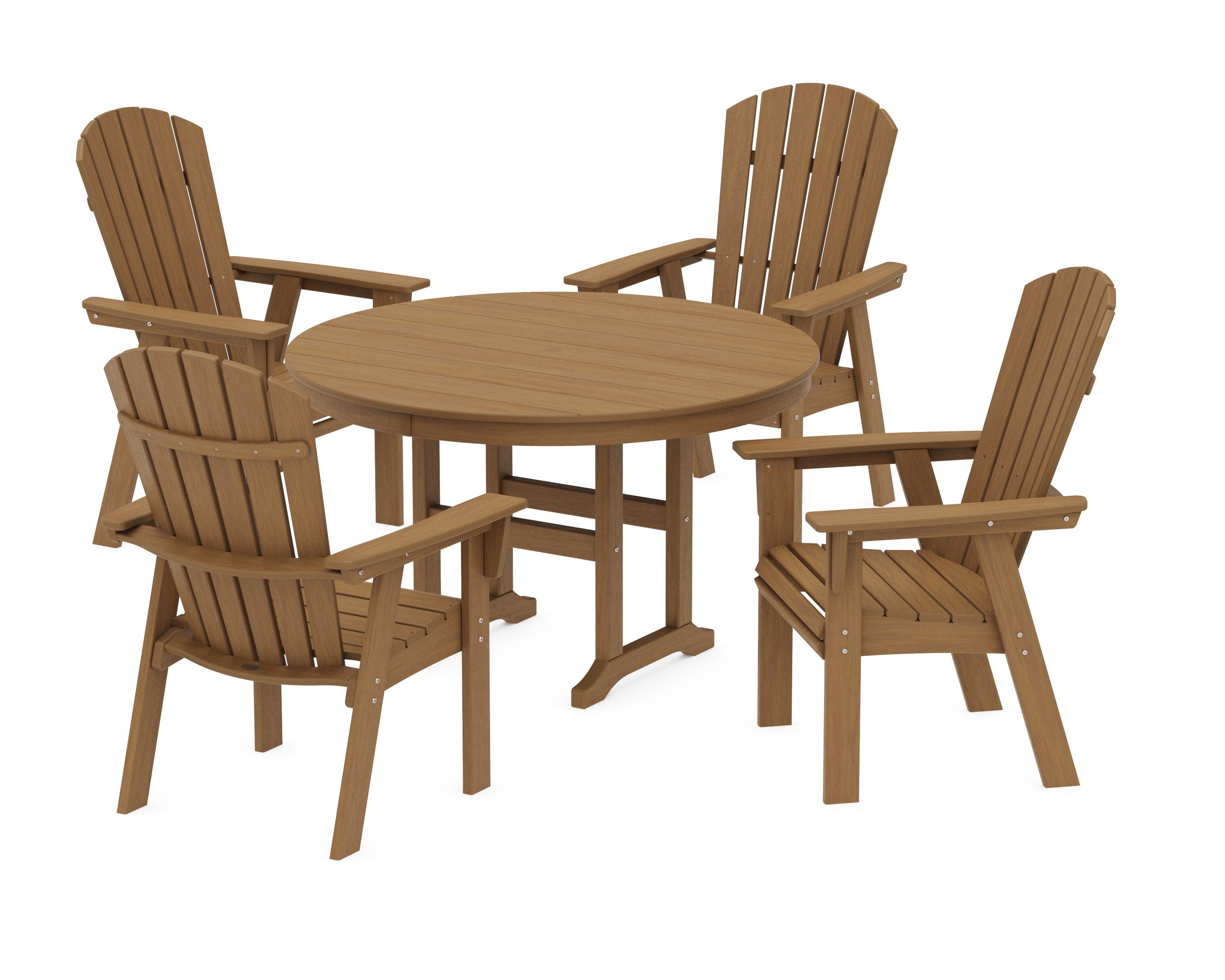 Nautical Adirondack 5-Piece Round Farmhouse Dining Set in Natural
