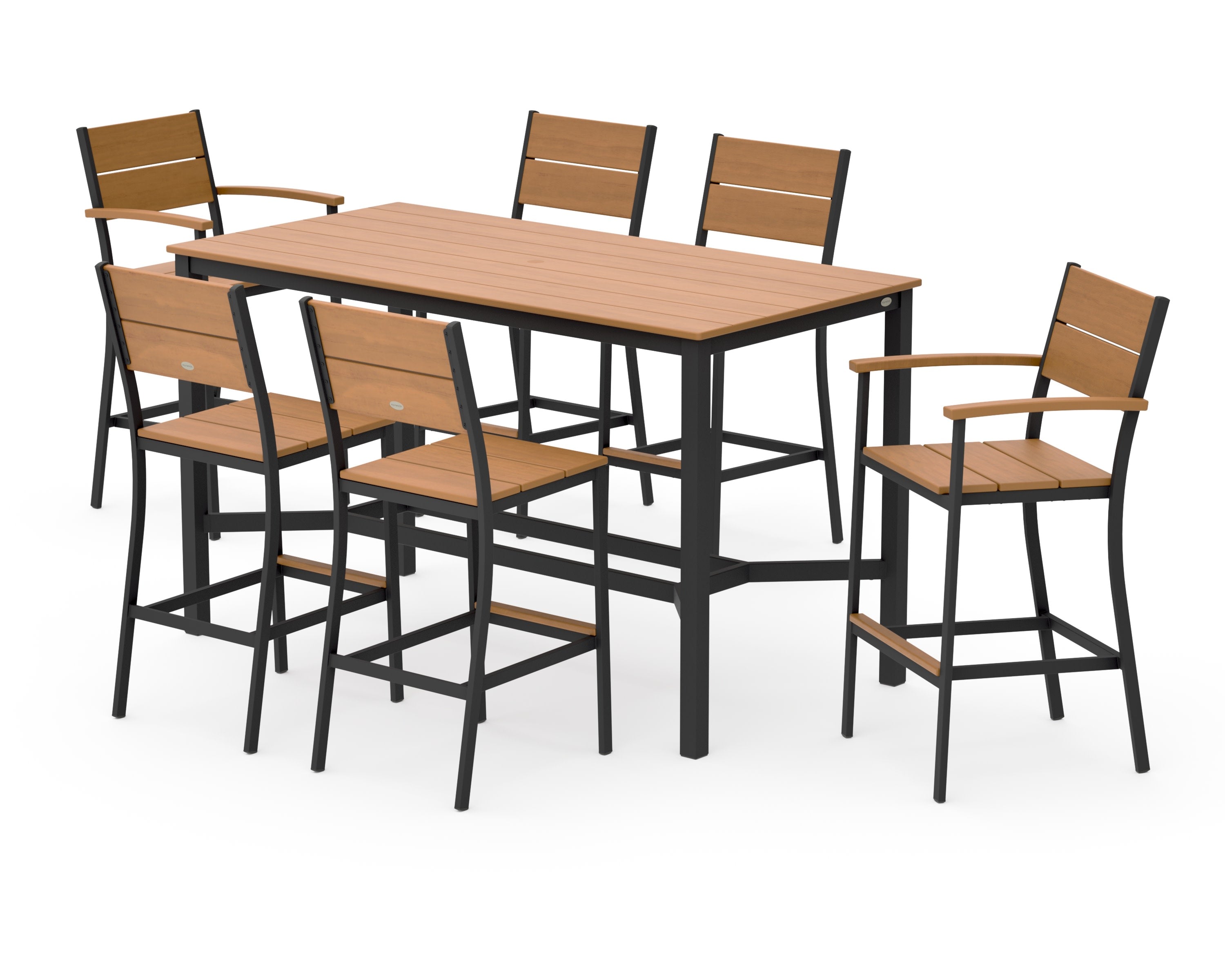 Main Street 7-Piece Bar Set in Black / Natural