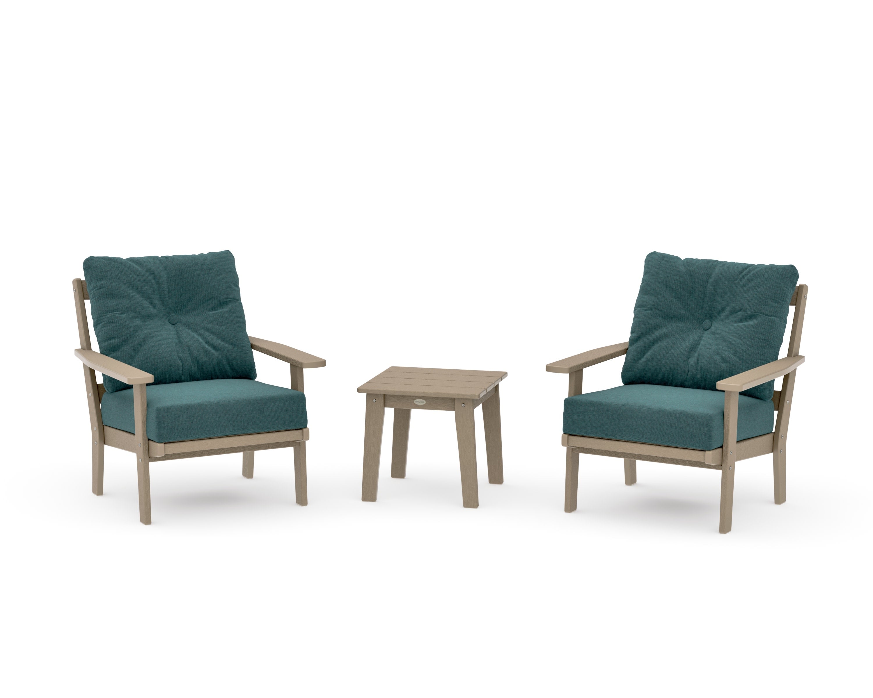 Prairie 3-Piece Deep Seating Set in Vintage Sahara / Ocean Teal