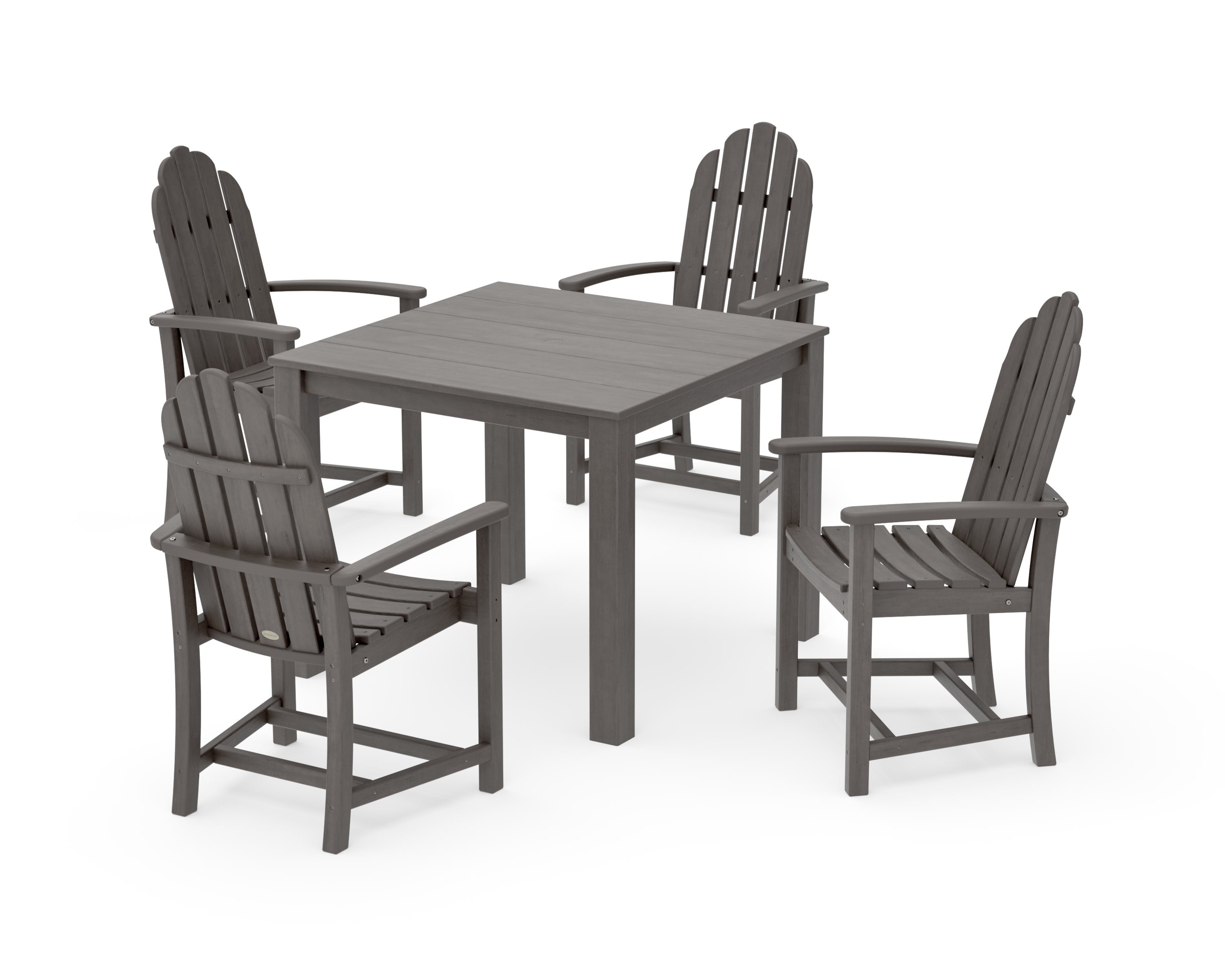Classic Adirondack 5-Piece Parsons Dining Set in Driftwood