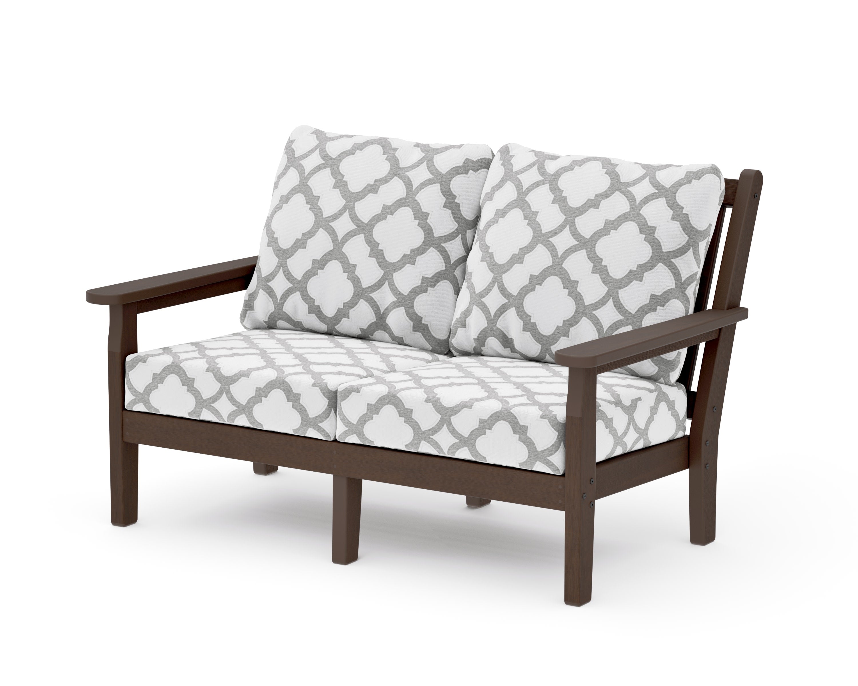 Chippendale Deep Seating Loveseat in Kona / Trellis Grey Mist