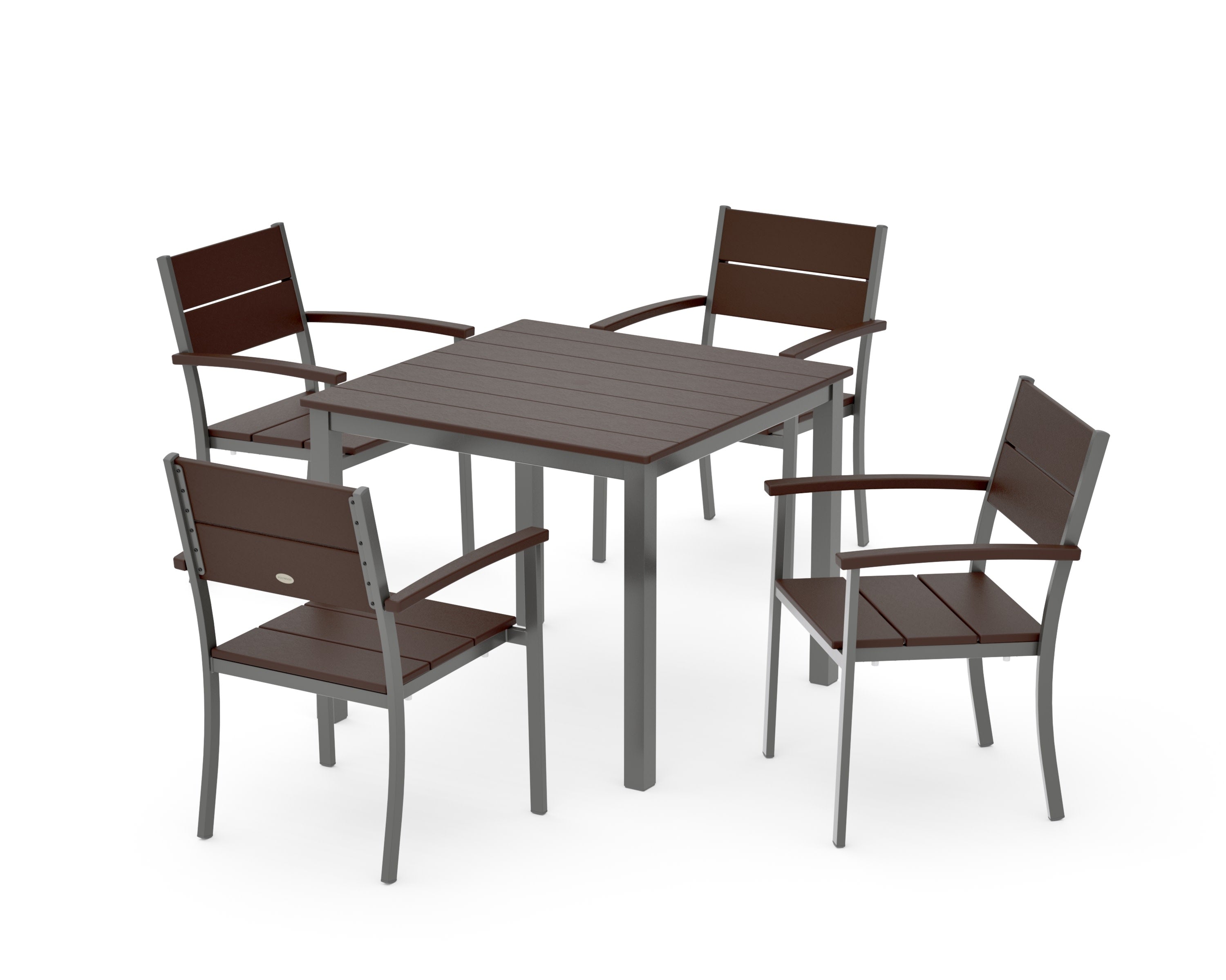 Main Street 5-Piece Dining Set in Charcoal / Mahogany