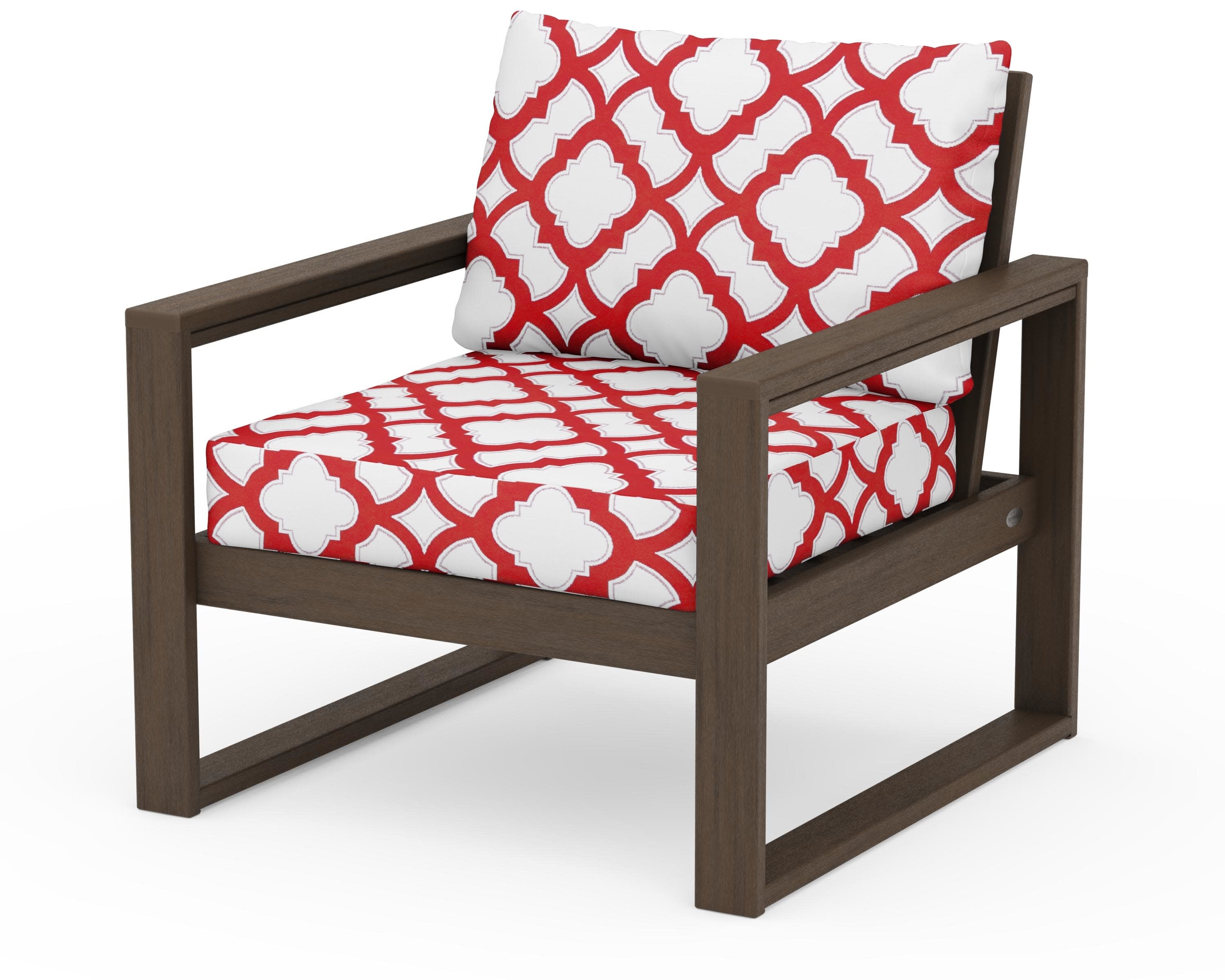EDGE Club Chair in Kona / Trellis Crimson