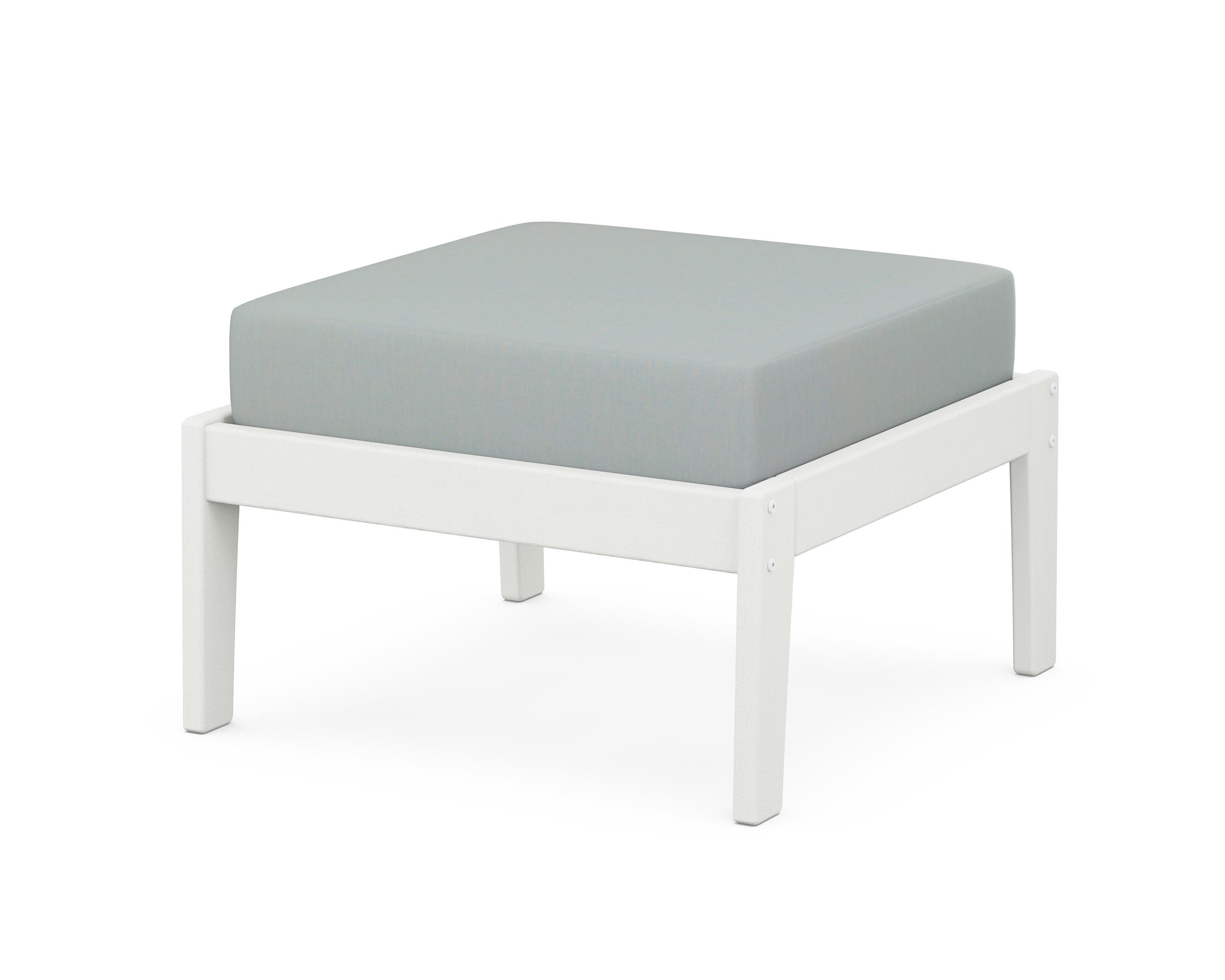 Deep Seating Ottoman in Vintage White / Spa