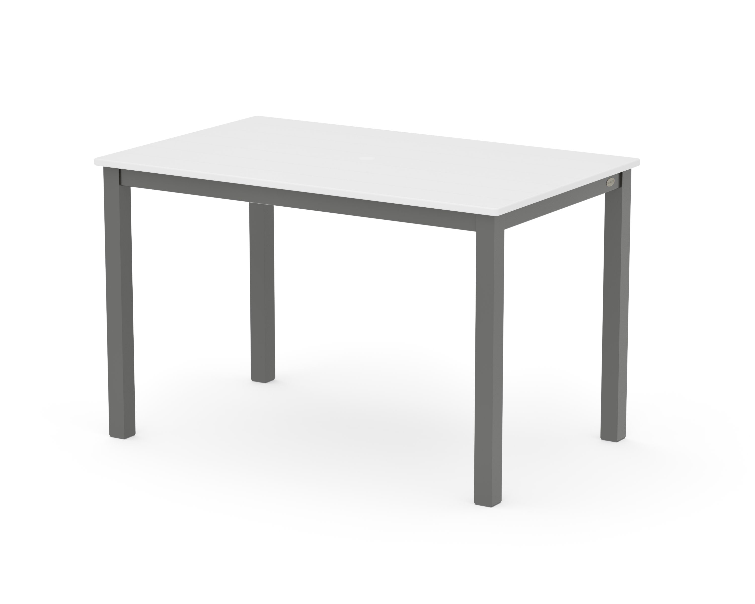 Main Street 30 x 48 Dining Table in Charcoal / White