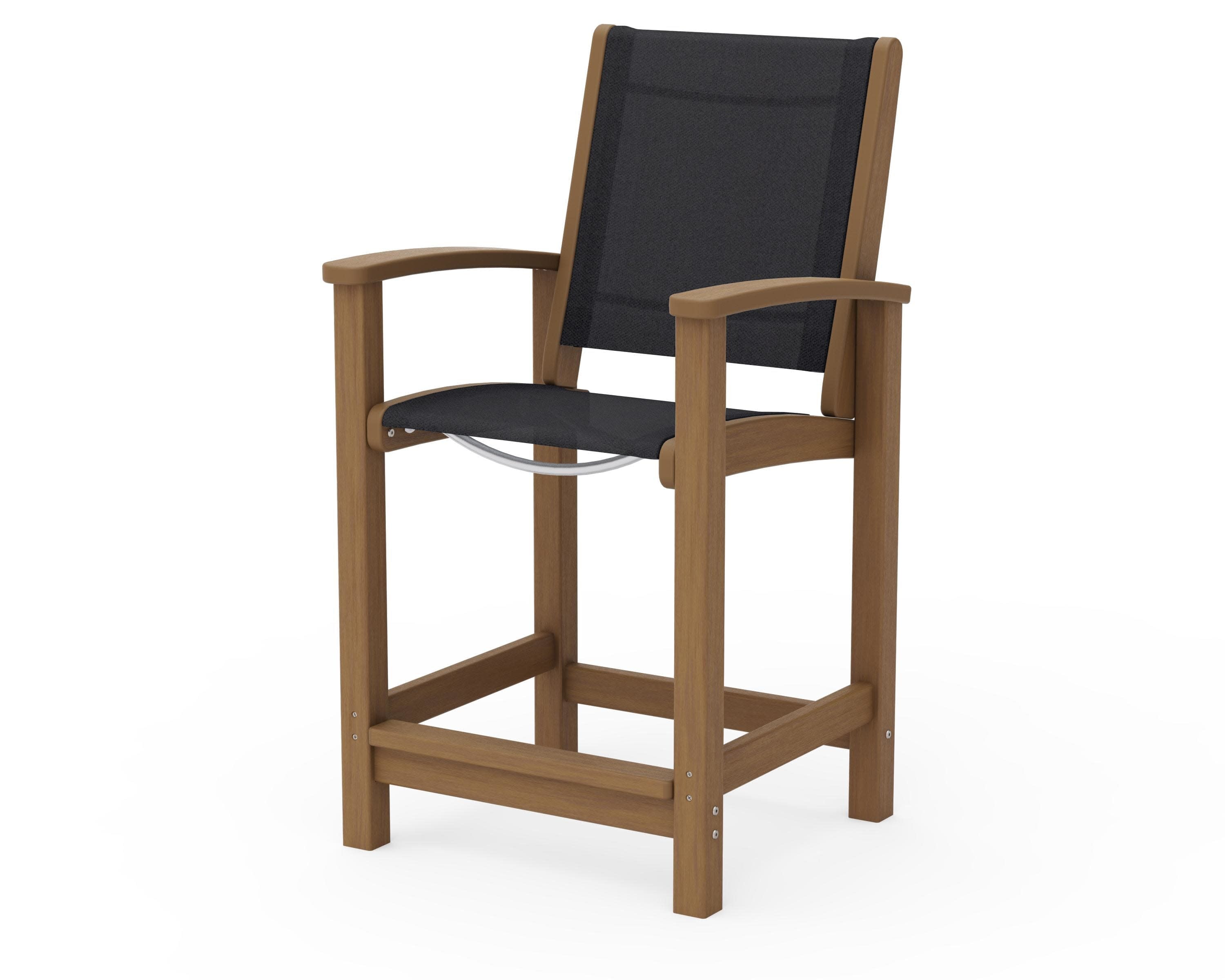Coastal Counter Chair in Natural / Black Sling