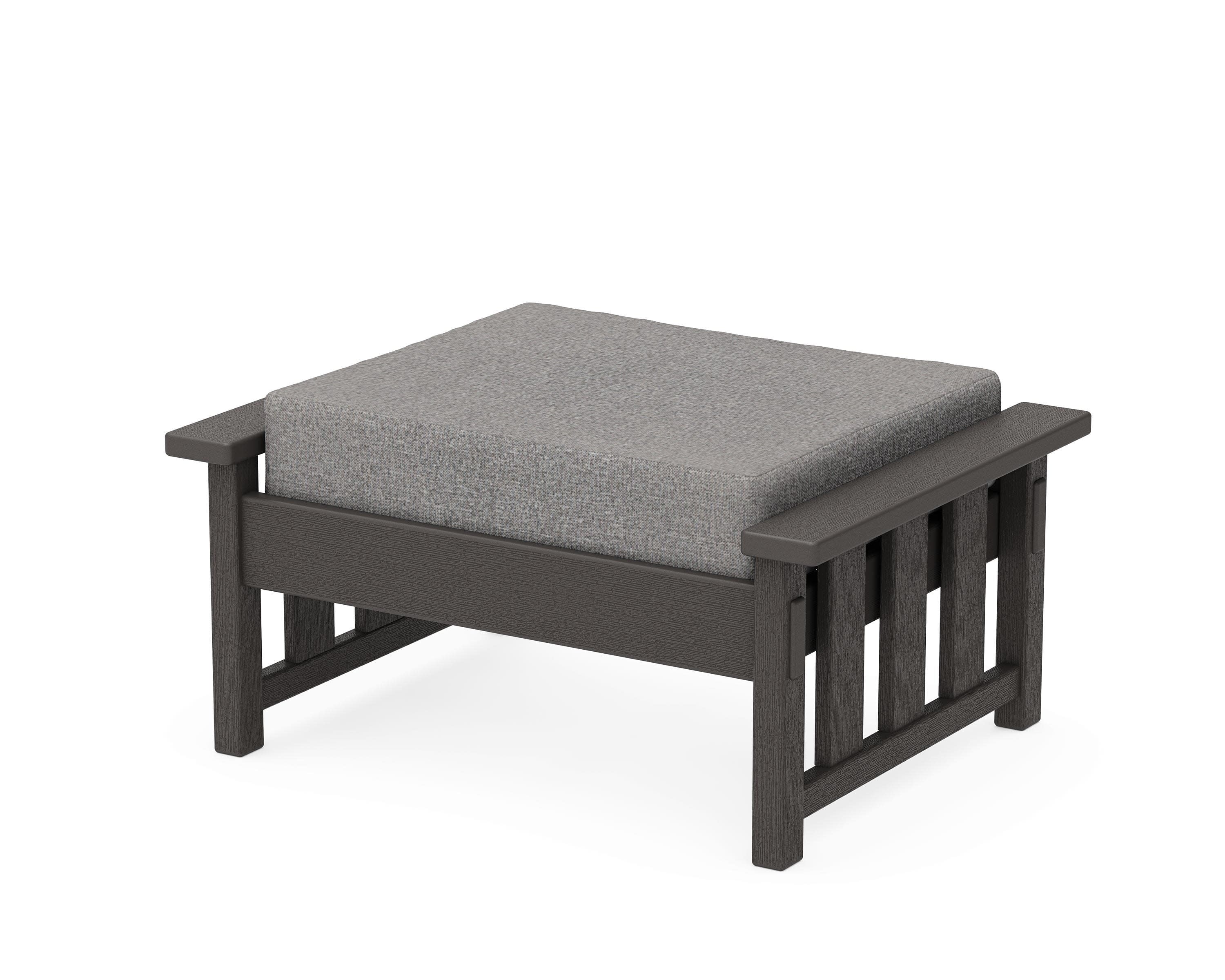 Acadia Deep Seating Ottoman in Vintage Coffee / Grey Mist