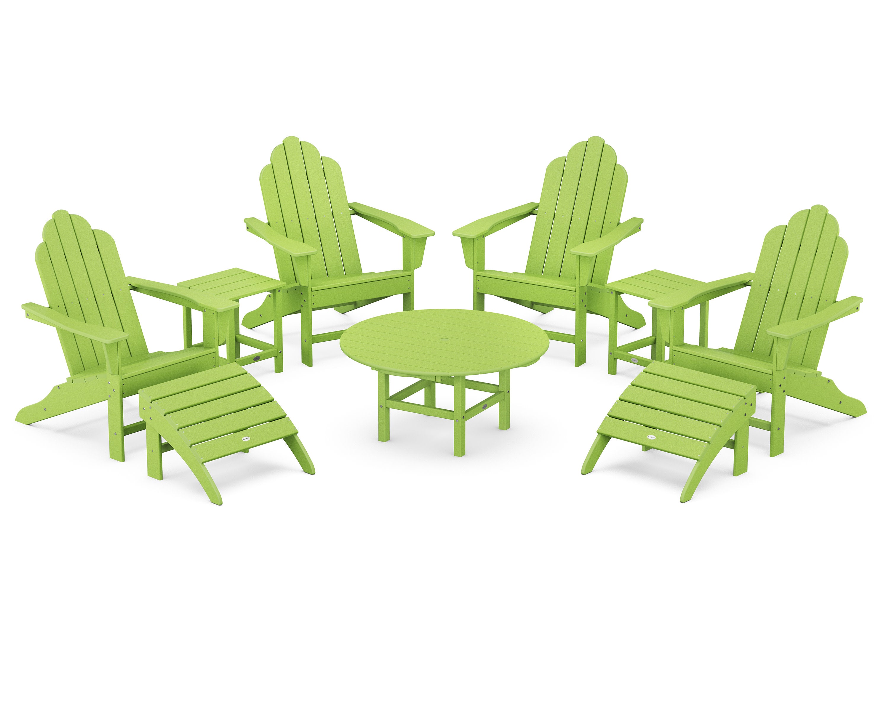 Long Island Adirondack 9-Piece Conversation Group in Lime