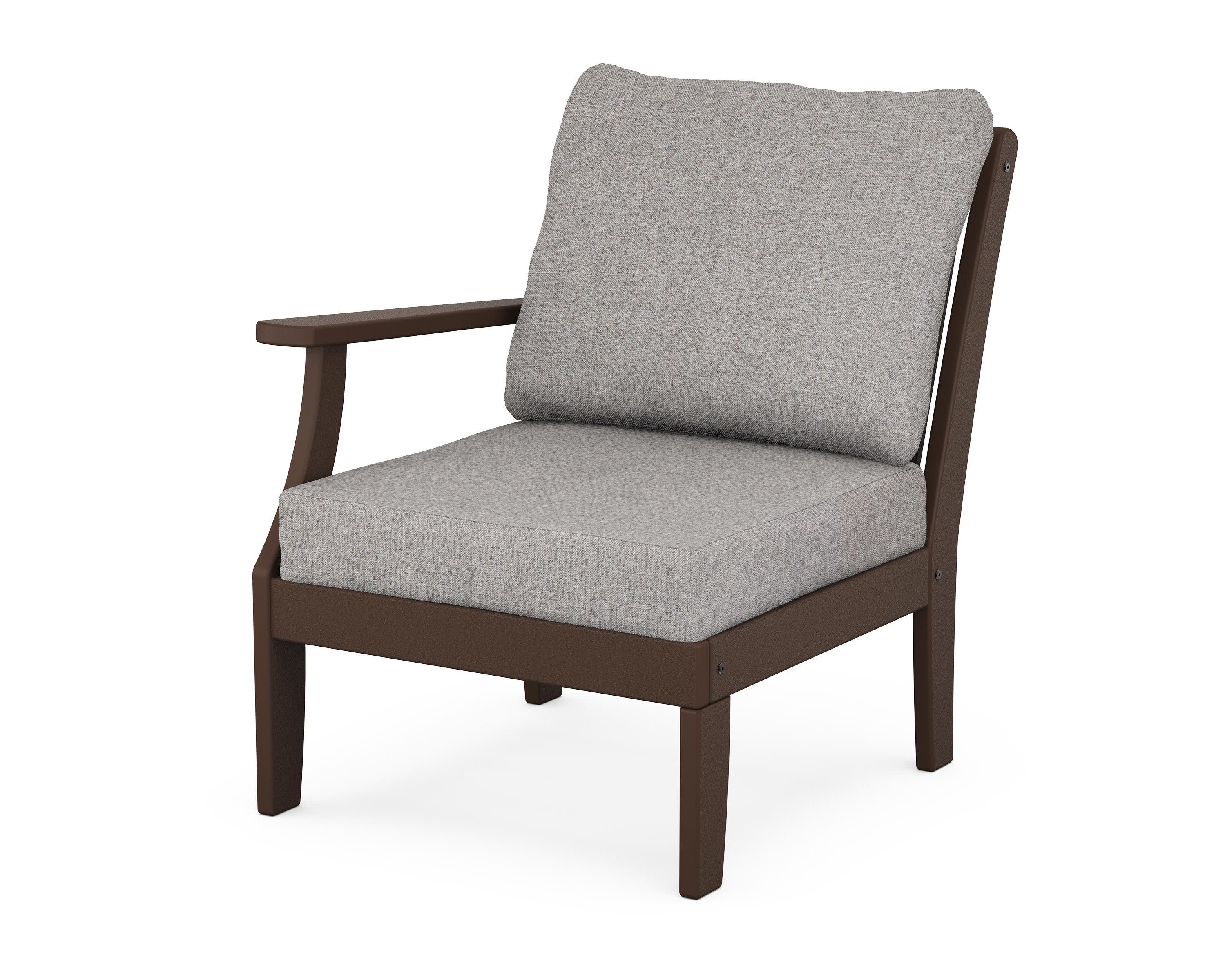 Braxton Modular Left Arm Chair in Mahogany / Grey Mist