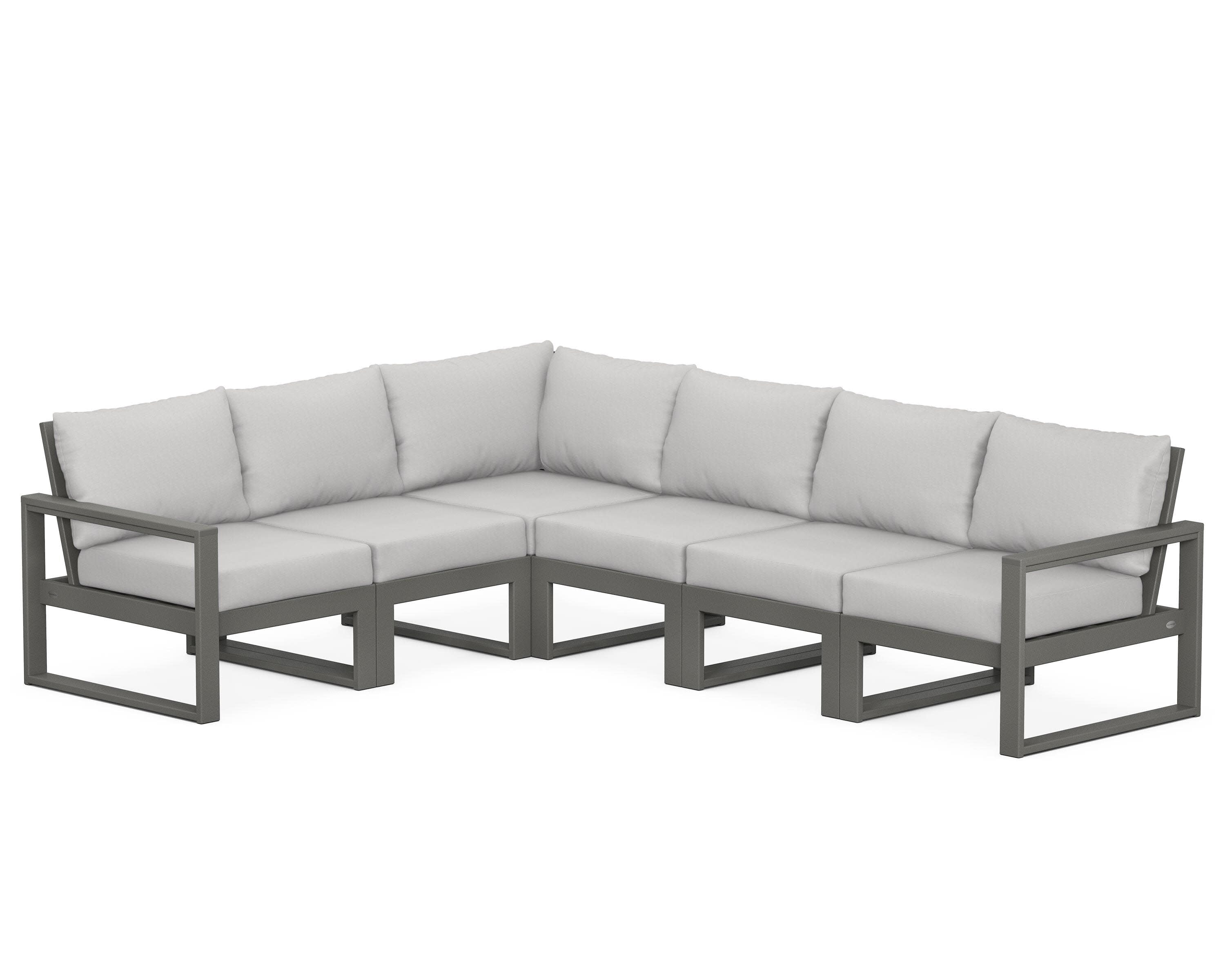 EDGE 6-Piece Modular Deep Seating Set in Slate Grey / Diamond in the Rough