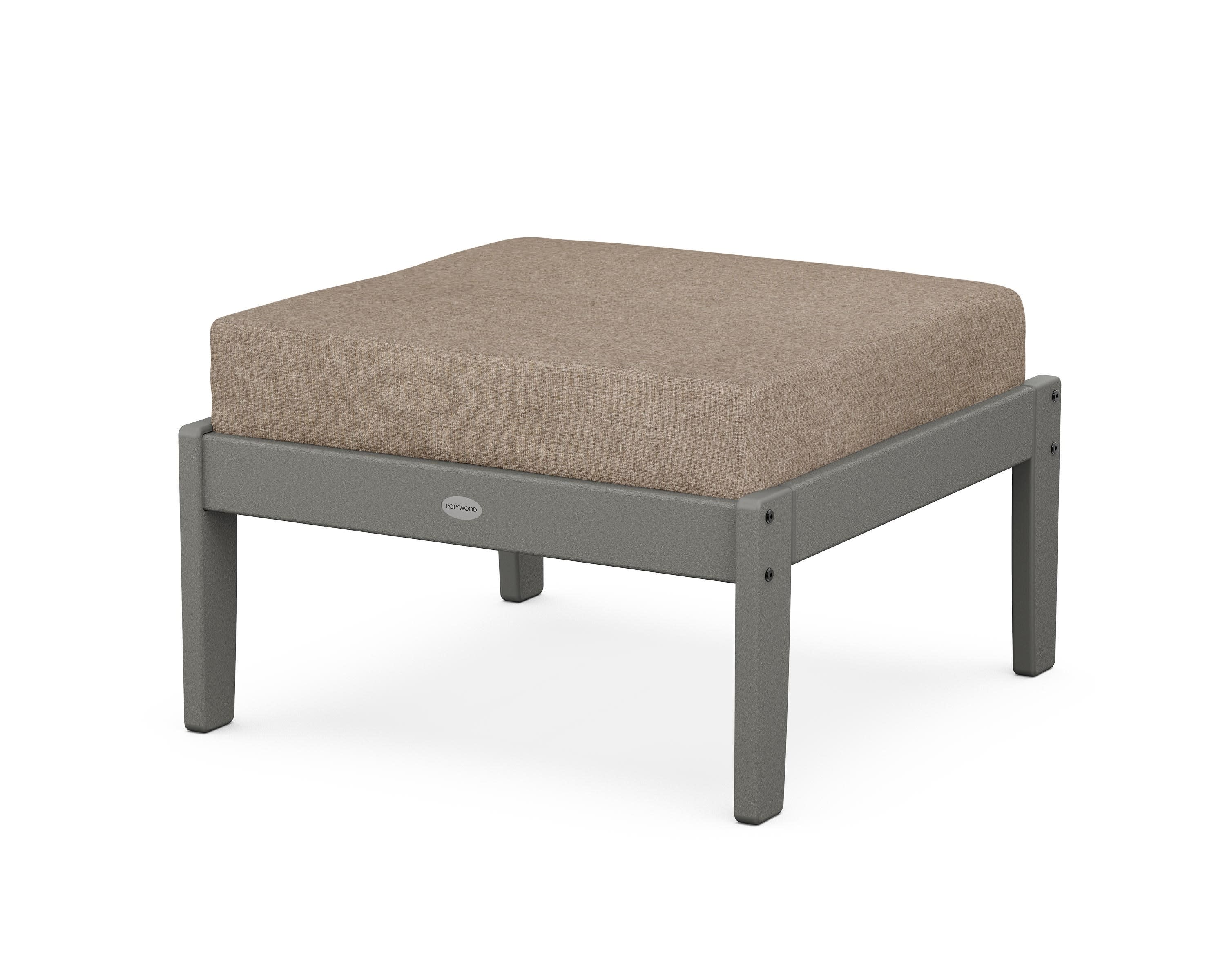 Braxton Deep Seating Ottoman in Slate Grey / Spiced Burlap