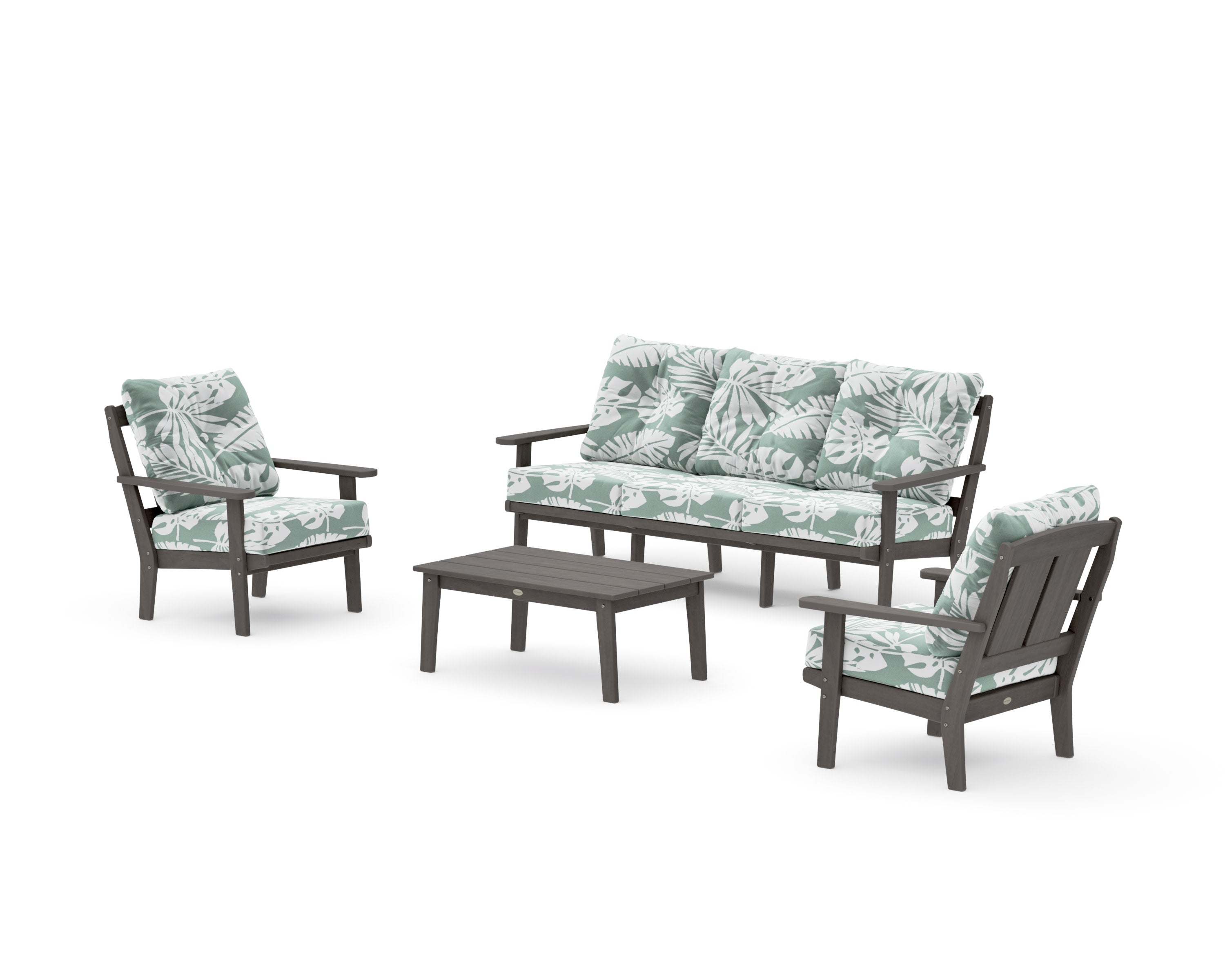 Mission 4-Piece Deep Seating Set with Sofa in Driftwood / Leaf Glacier Spa