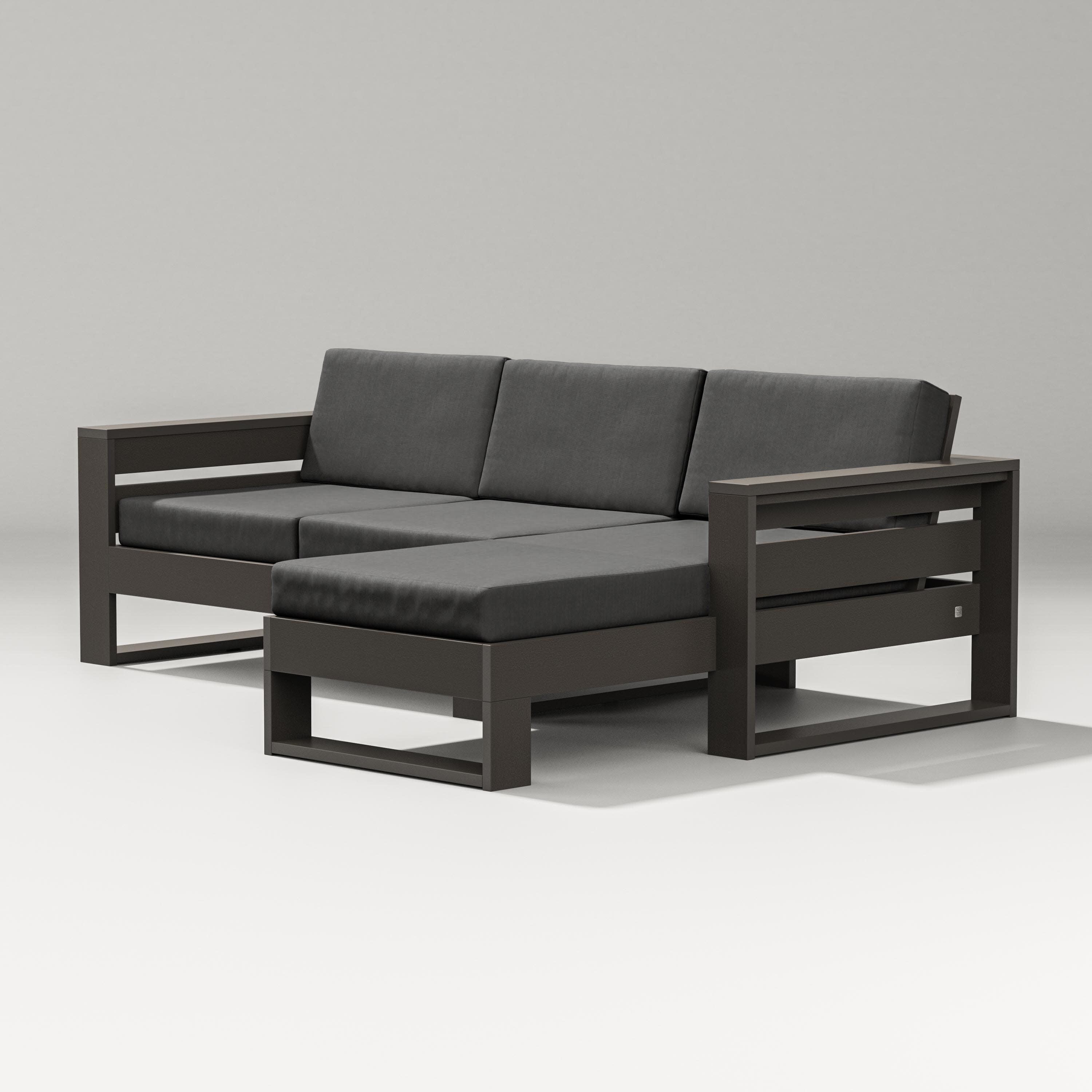 Latitude Right Chaise Sectional in Vintage Coffee / Spectrum Carbon