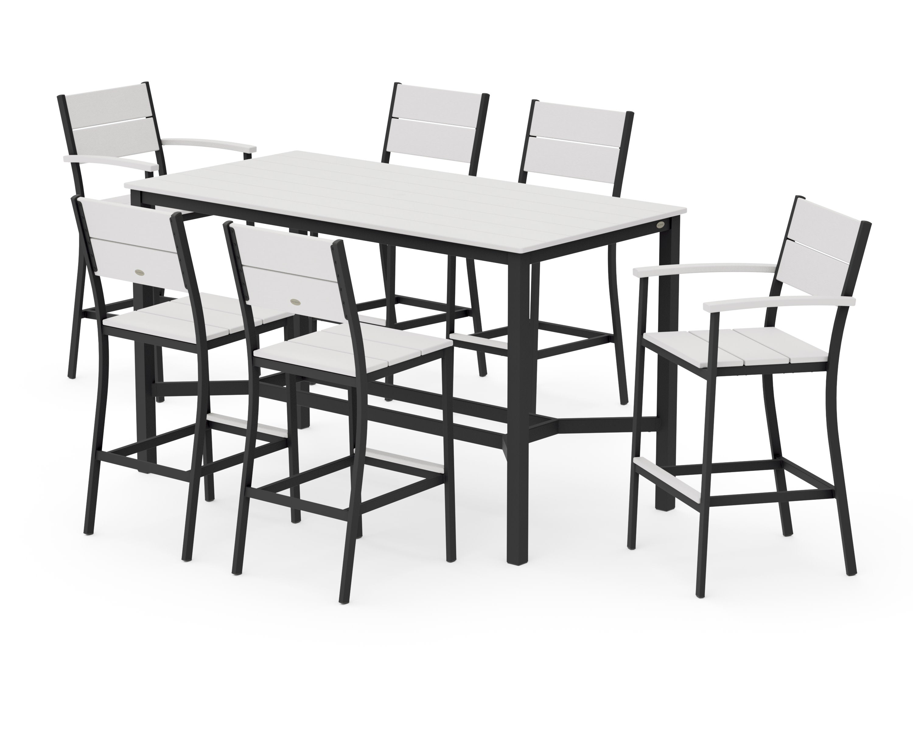Main Street 7-Piece Bar Set in Black / Vintage White