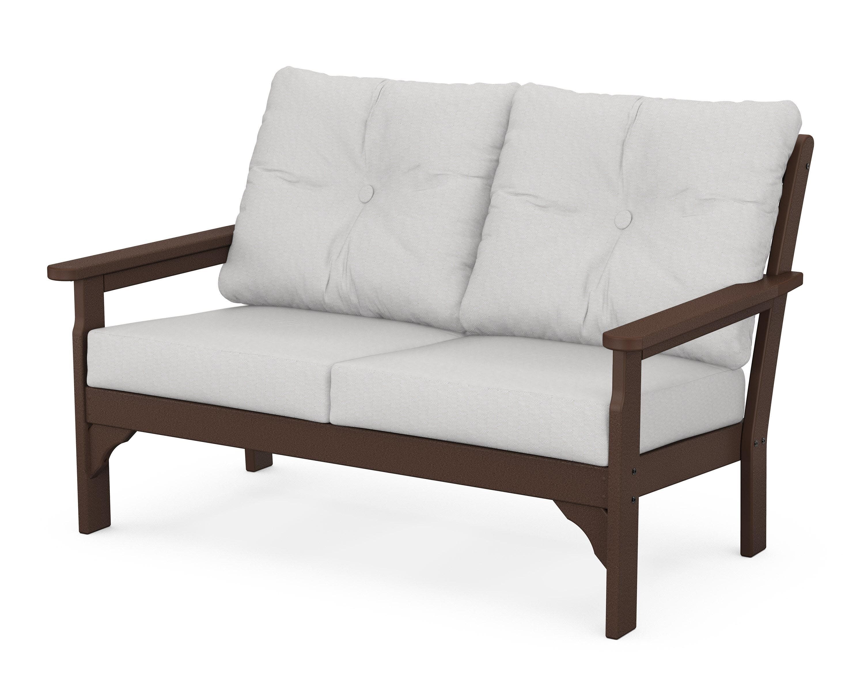 Vineyard Deep Seating Loveseat in Mahogany / Diamond in the Rough