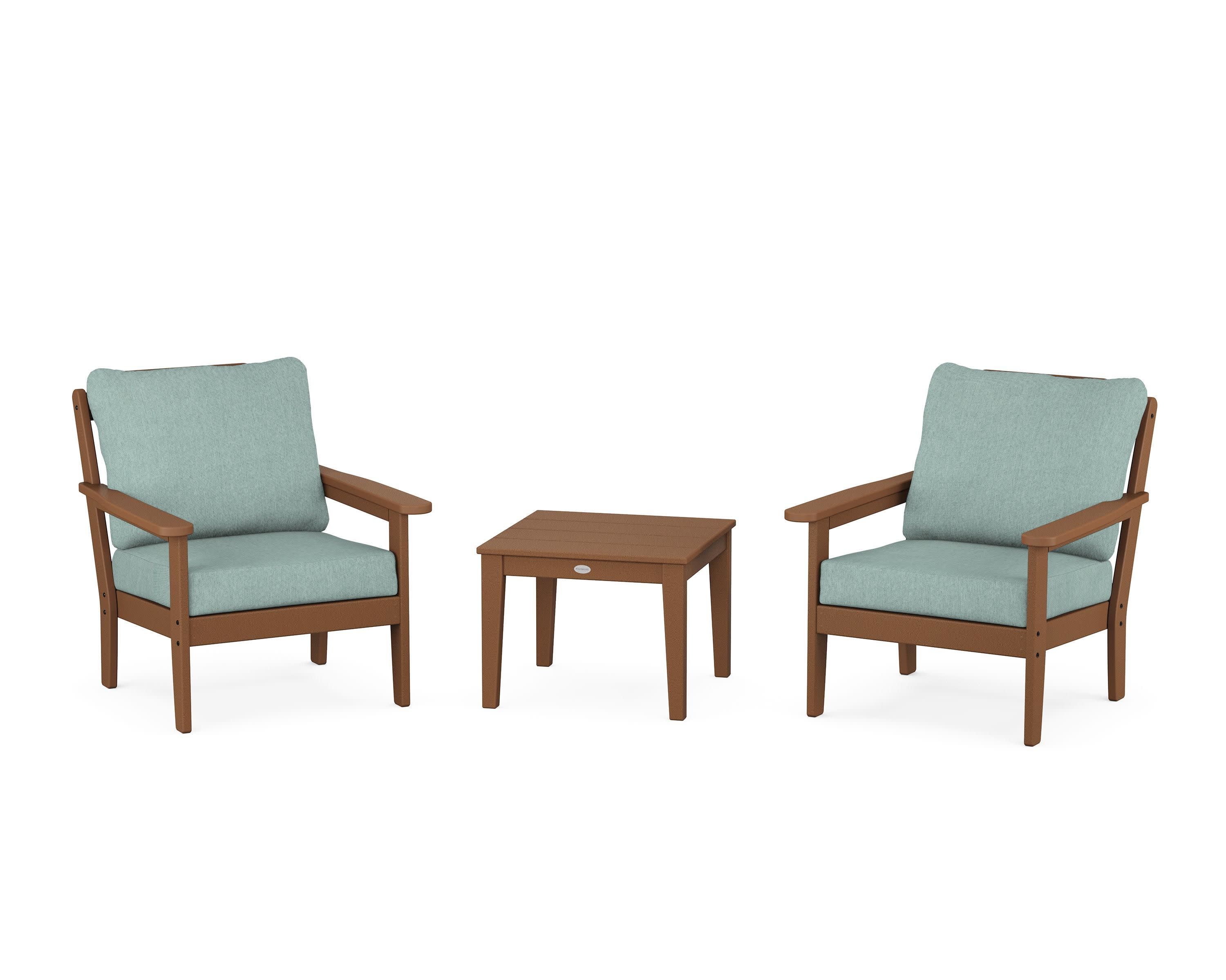 Cottage 3-Piece Deep Seating Set in Teak / Glacier Spa