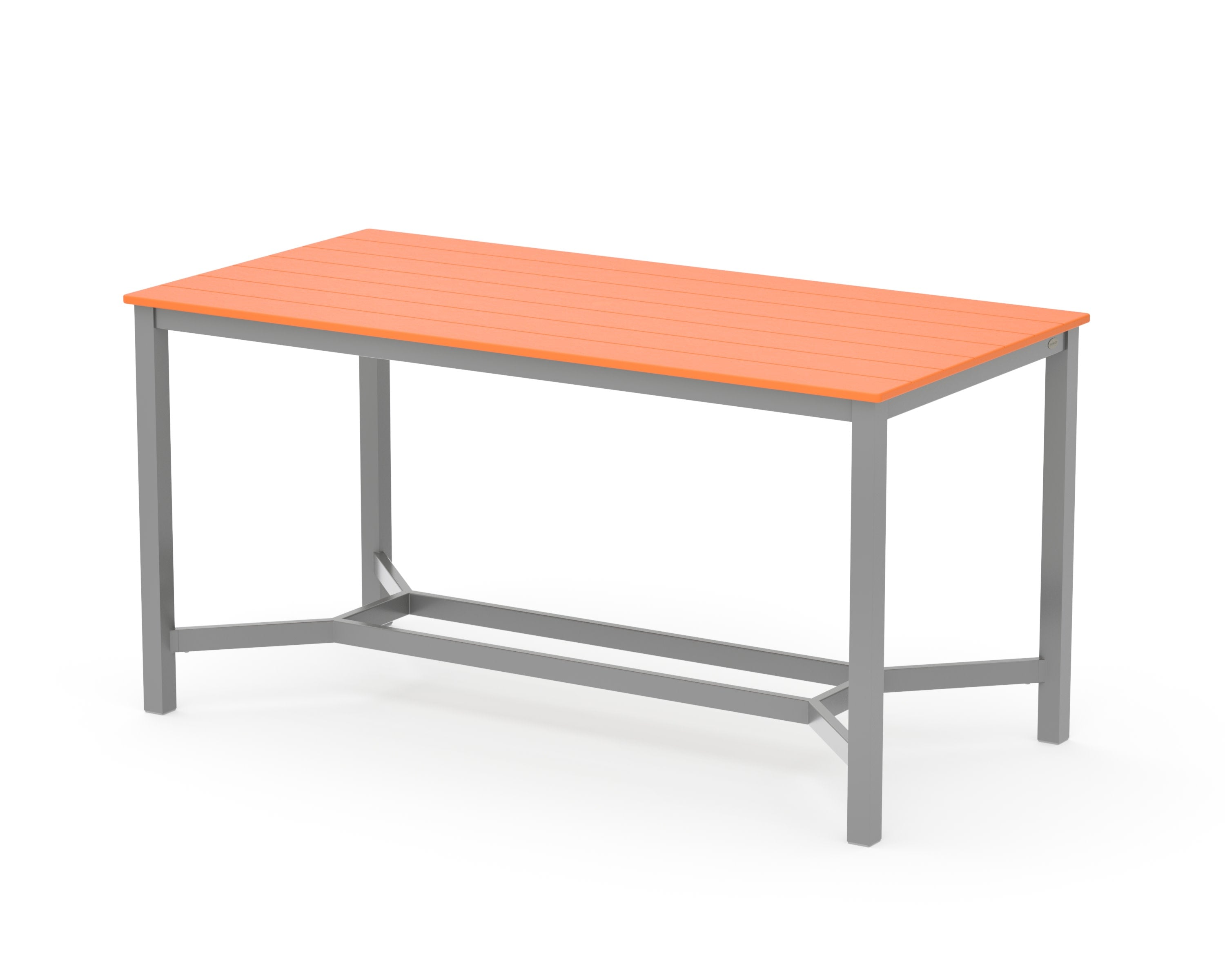 Main Street 36 x 72 Counter Table in Silver / Tangerine