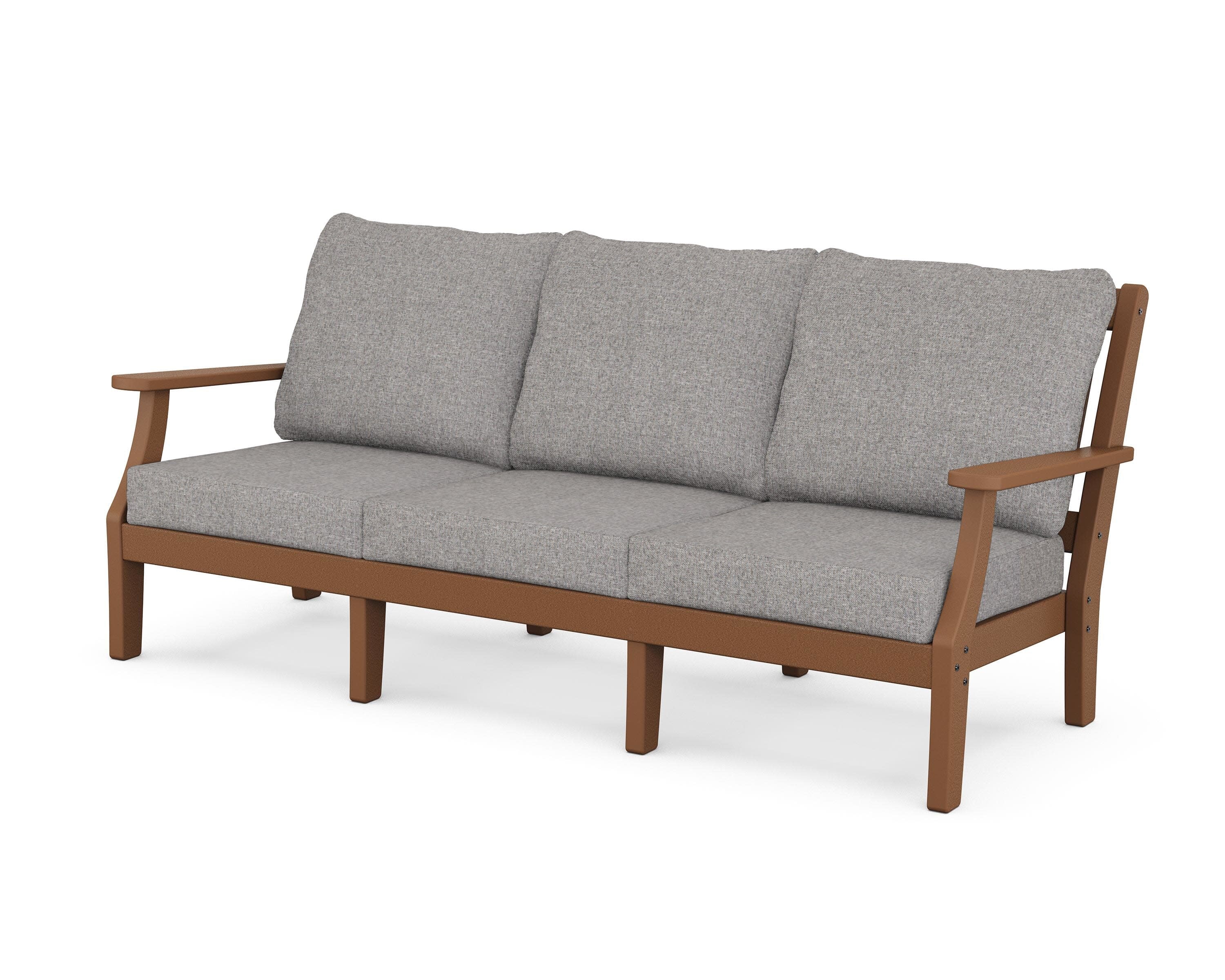Chinoiserie Deep Seating Sofa in Teak / Grey Mist