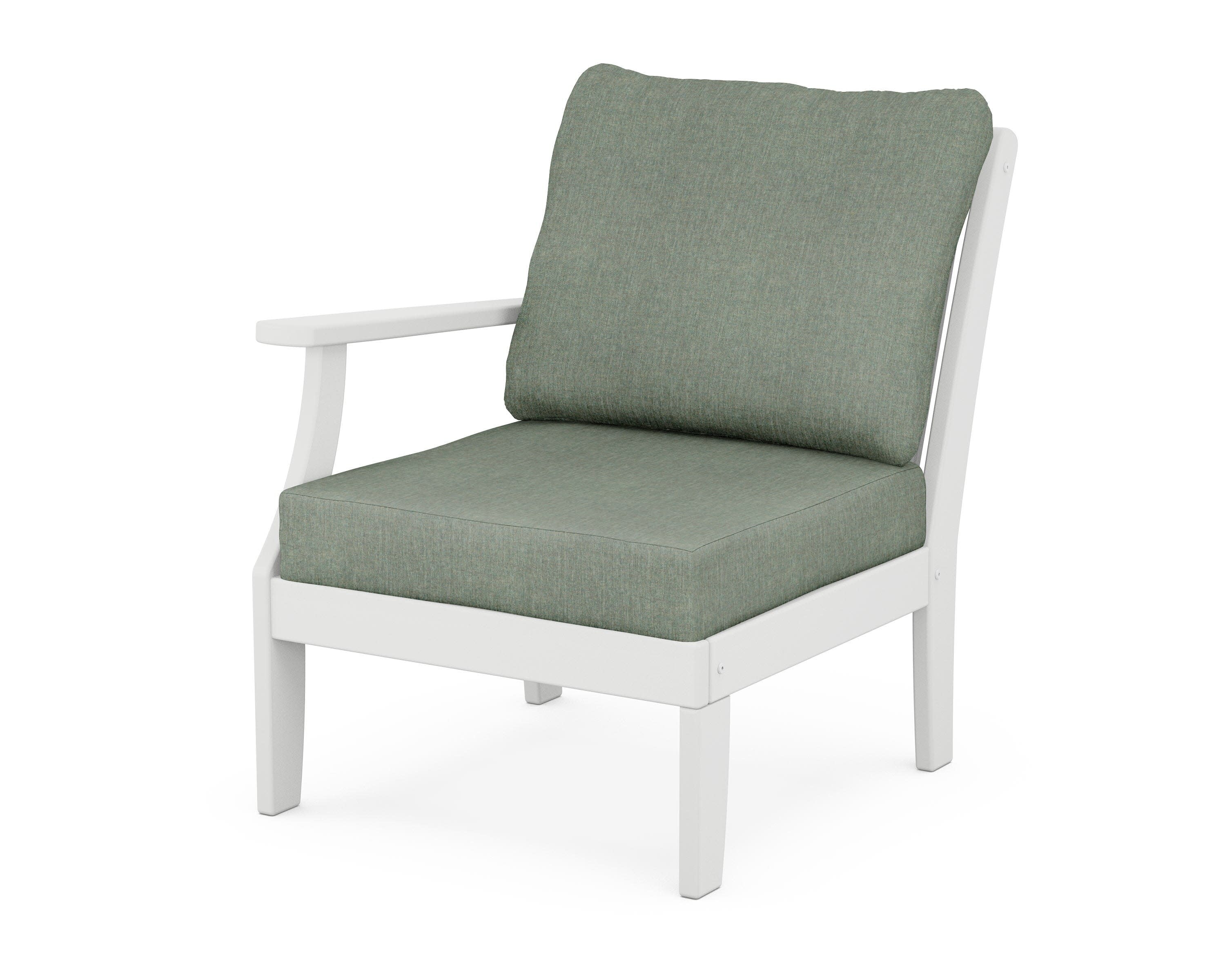 Braxton Modular Left Arm Chair in White / Cast Sage