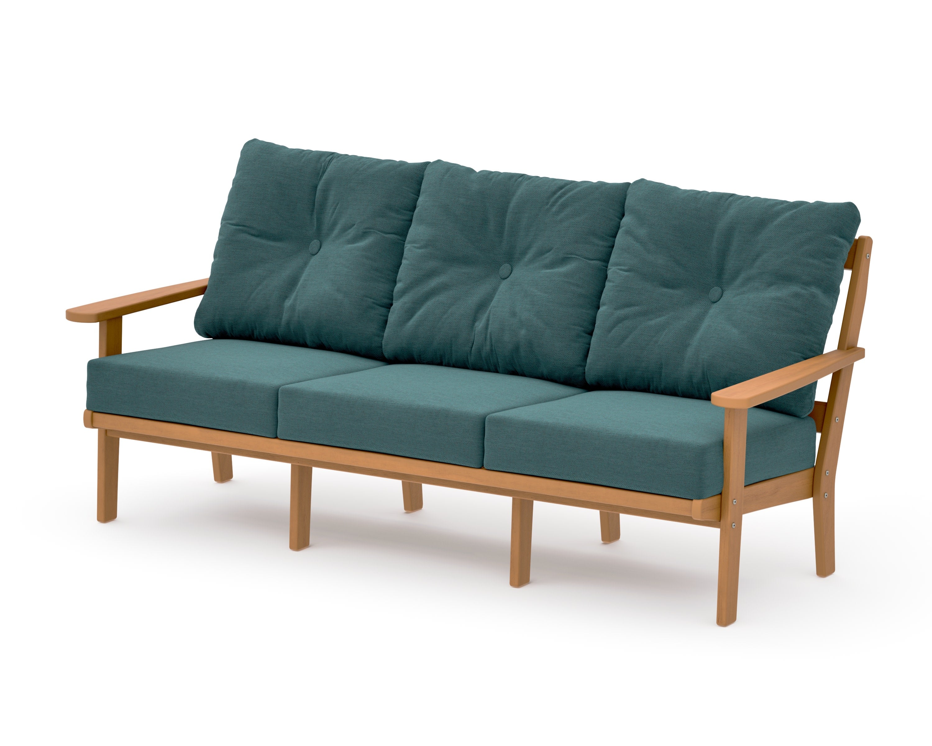 Mission Deep Seating Sofa in Natural / Ocean Teal