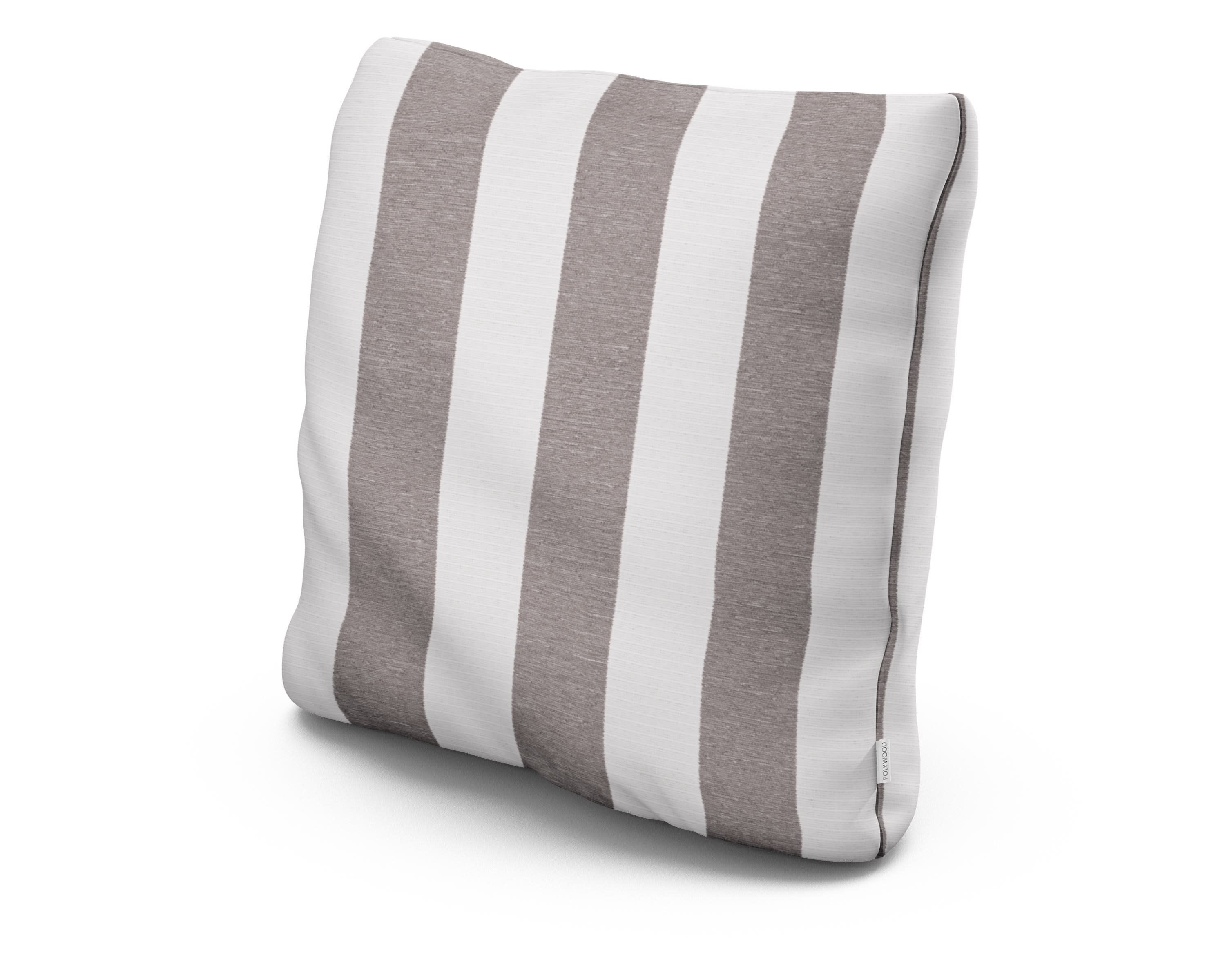 20" Outdoor Throw Pillow in Cabana Stripe Grey Mist