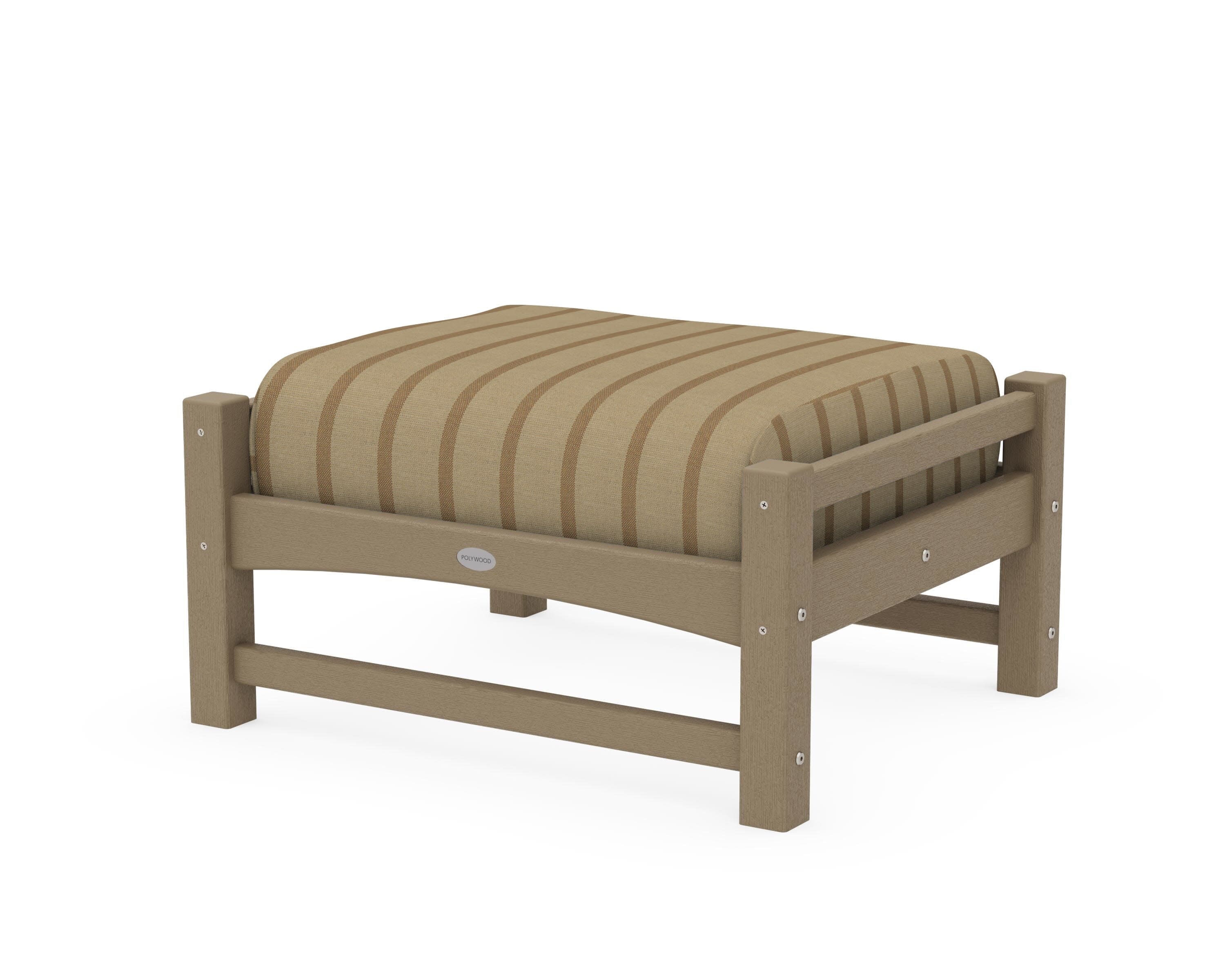 Club Ottoman in Vintage Sahara / Unwind Driftwood