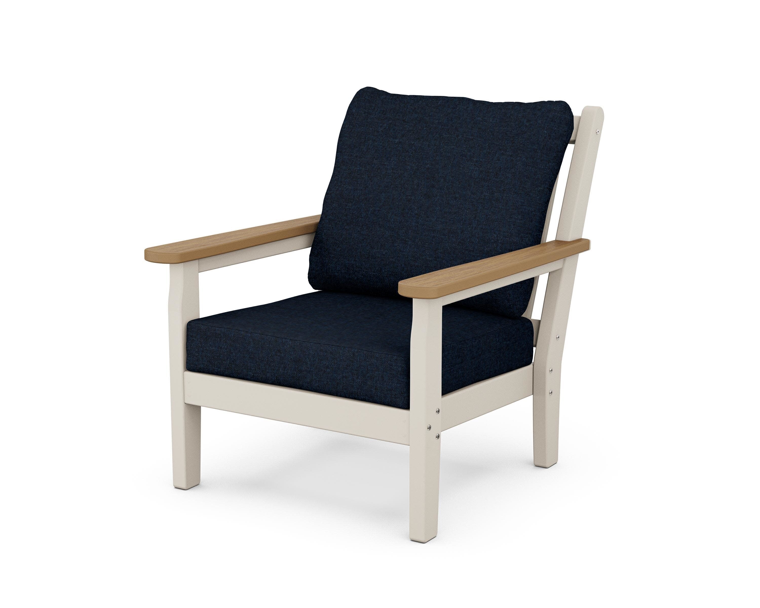 Chippendale Deep Seating Chair in Sand / Natural / Marine Indigo