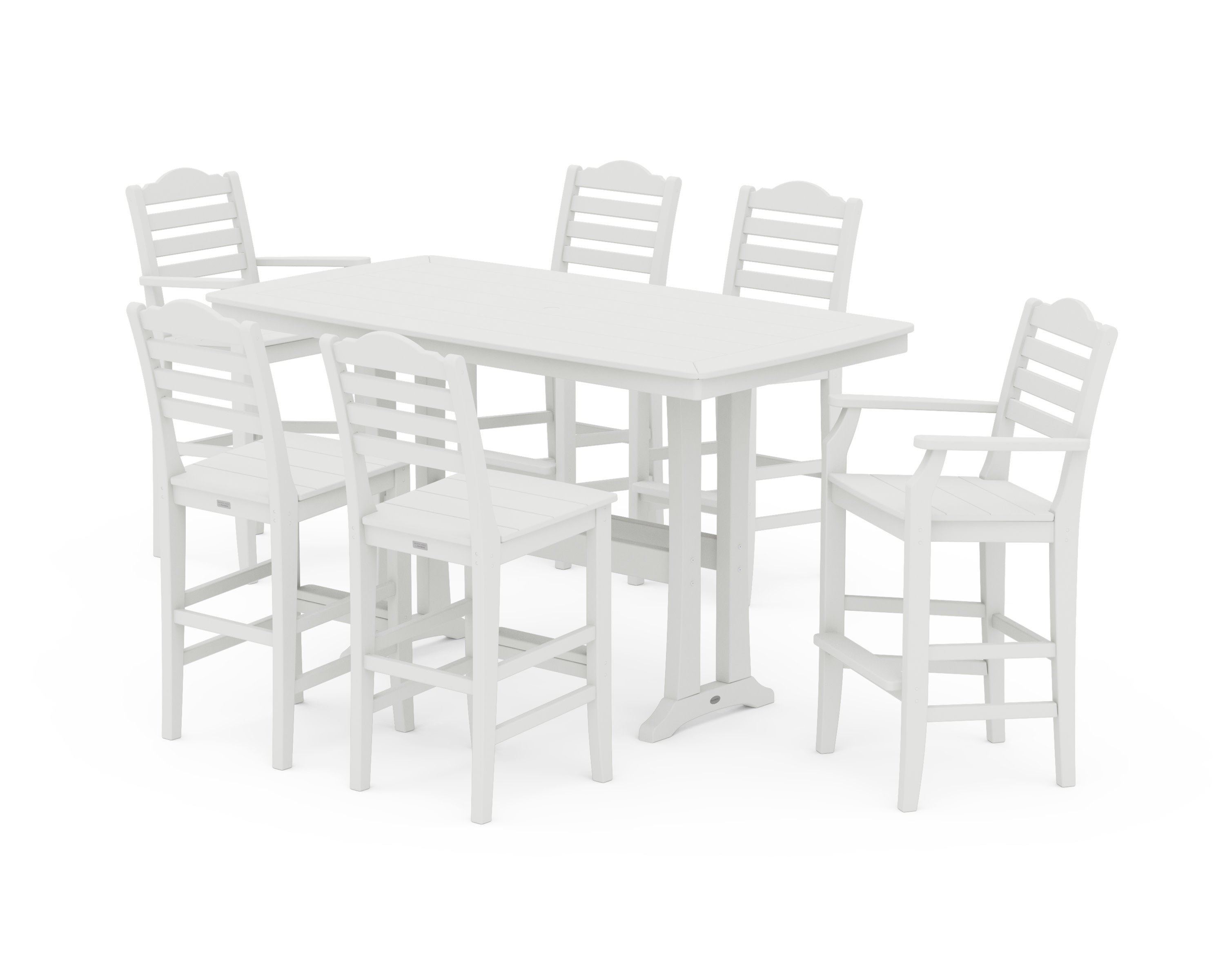 Savannah 7-Piece Bar Set with Trestle Legs in Vintage White