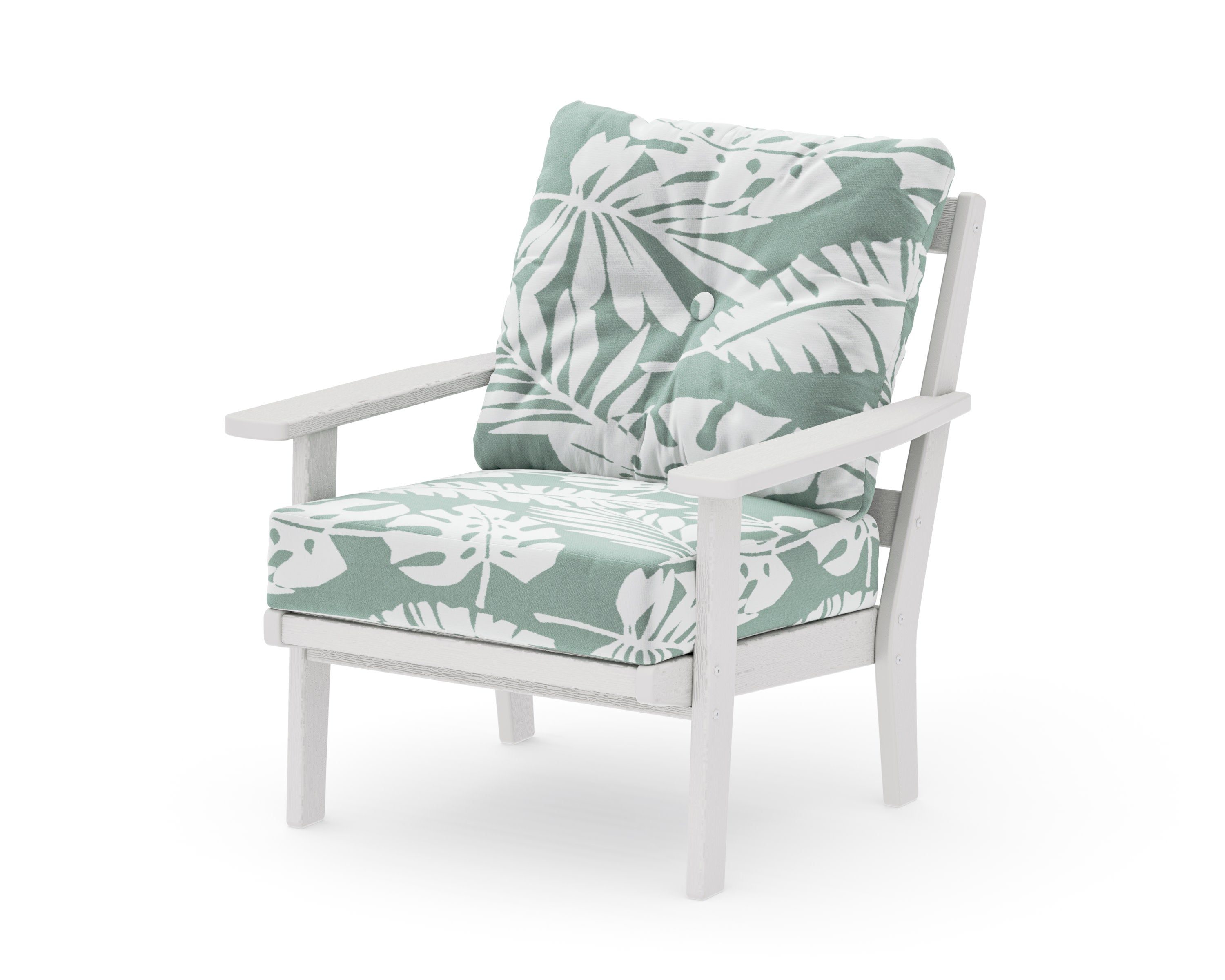 Prairie Deep Seating Chair in Vintage White / Leaf Glacier Spa
