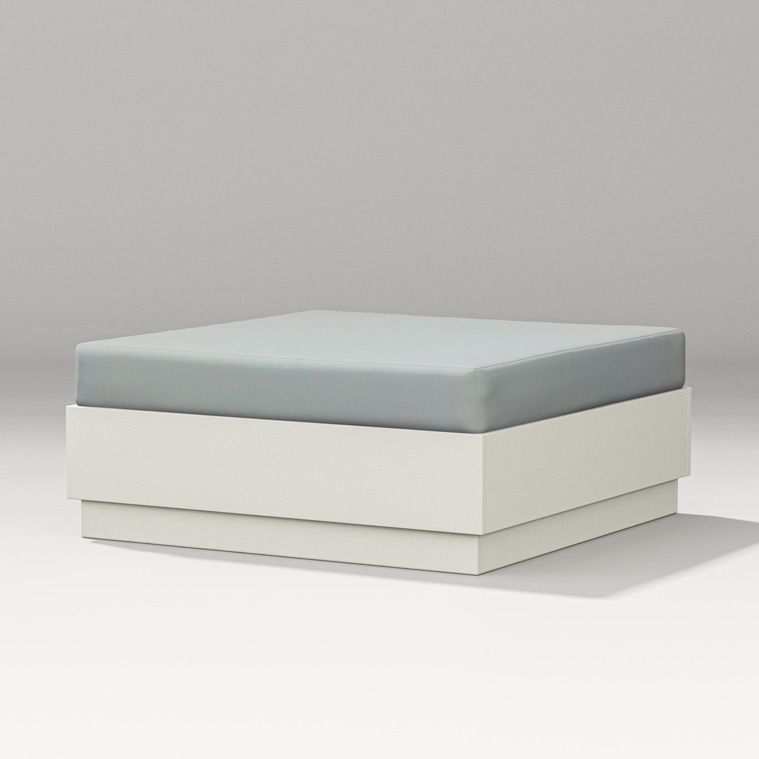 Elevate Lounge Ottoman in Vintage White / Spa