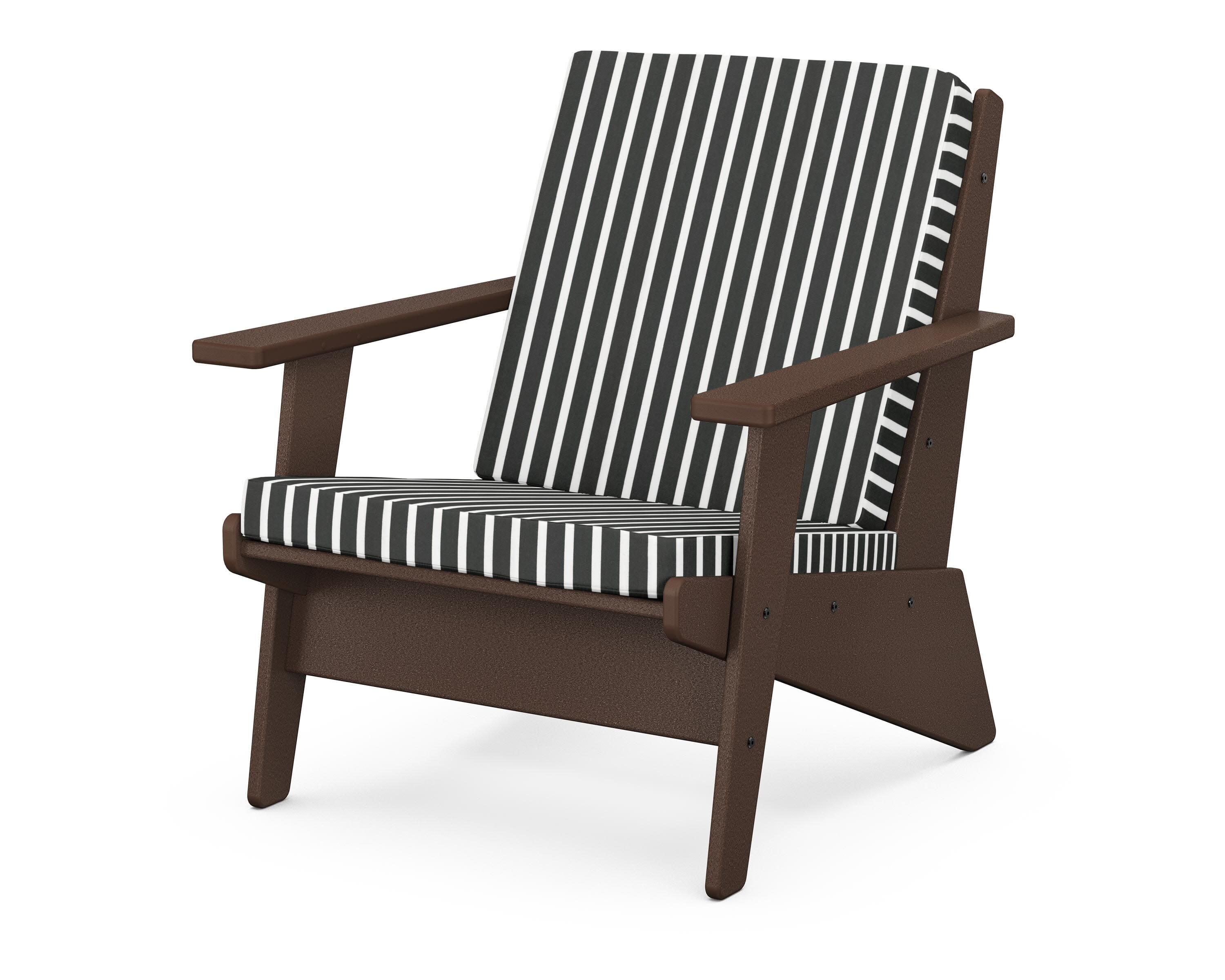 Riviera Modern Lounge Chair in Mahogany / Shore Classic