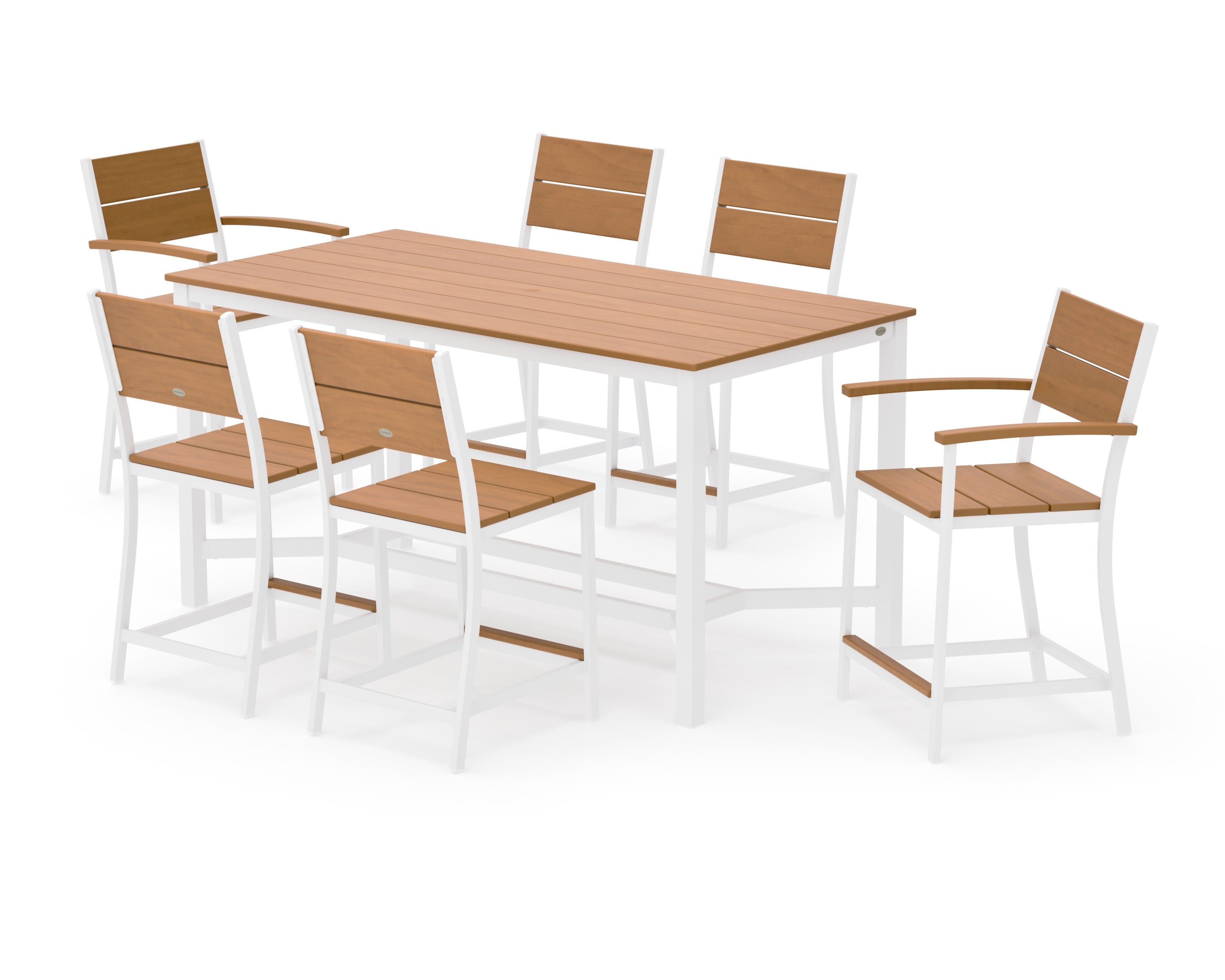 Main Street 7-Piece Counter Set in White / Natural