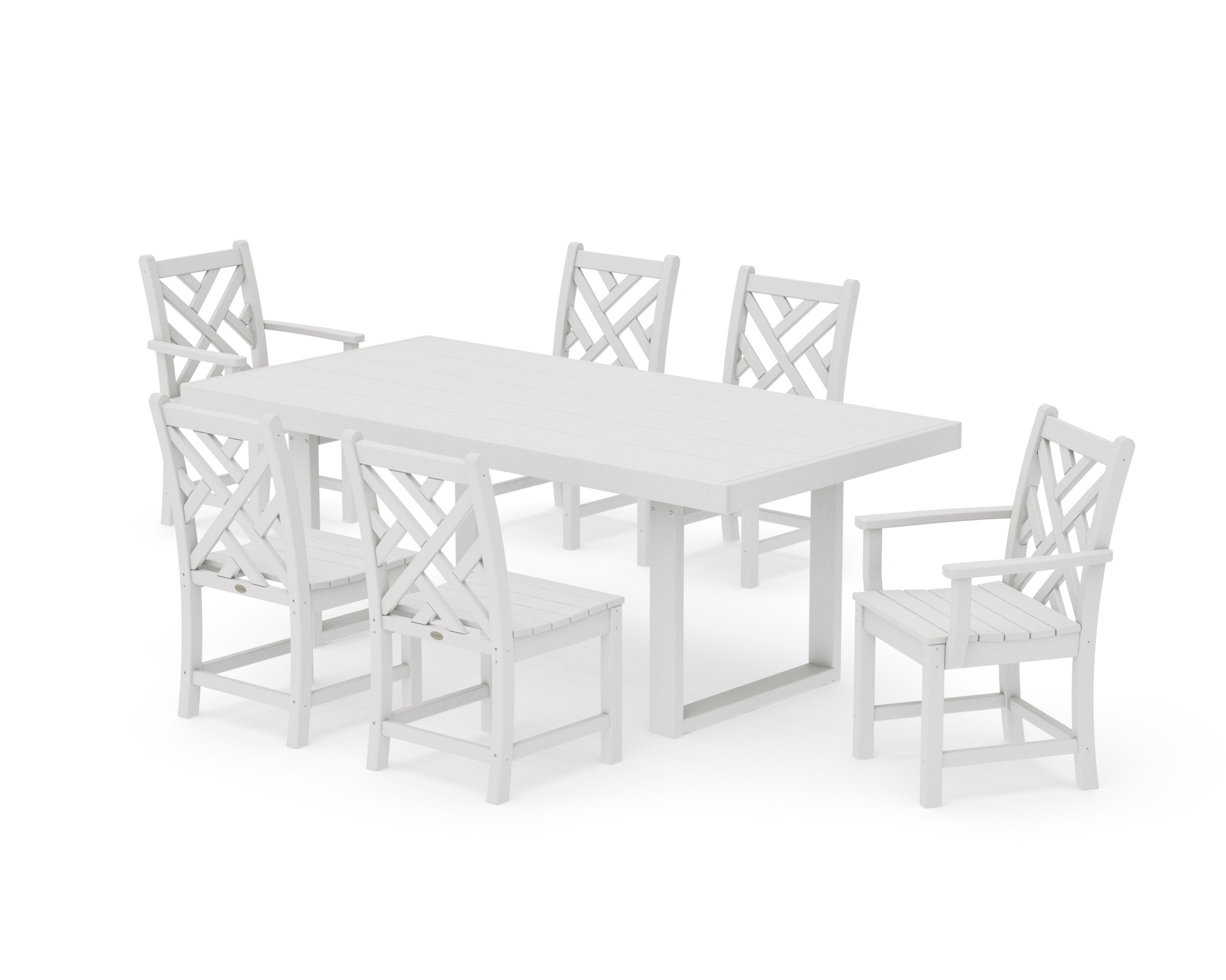 Chippendale 7-Piece Dining Set in Vintage White