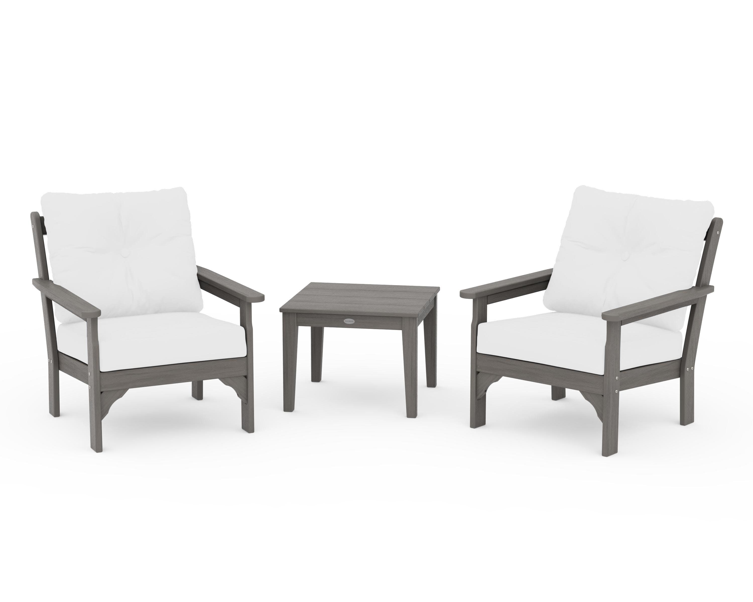Vineyard 3-Piece Deep Seating Set in Driftwood / Natural