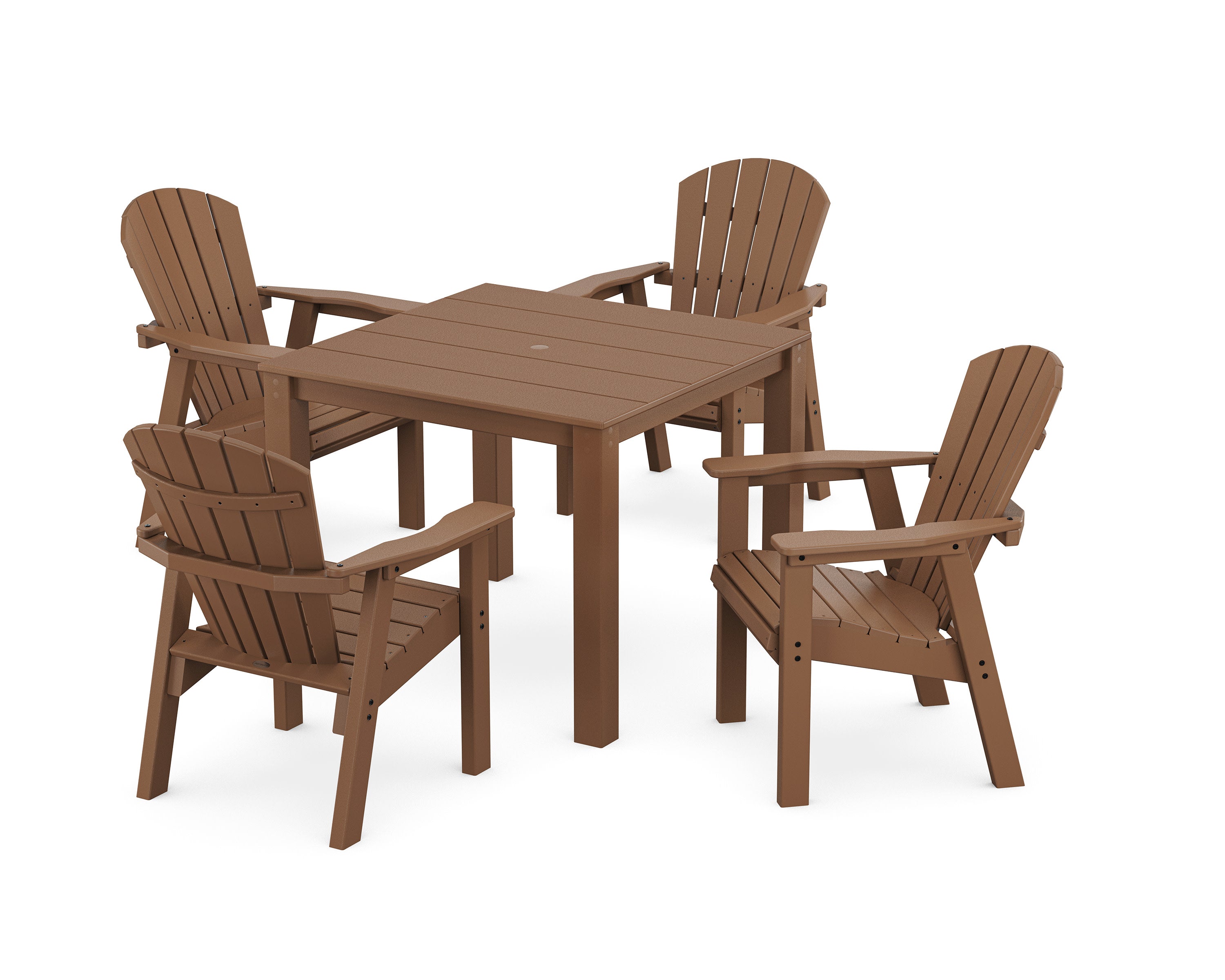 Seashell Coast 5-Piece Parsons Dining Set in Teak