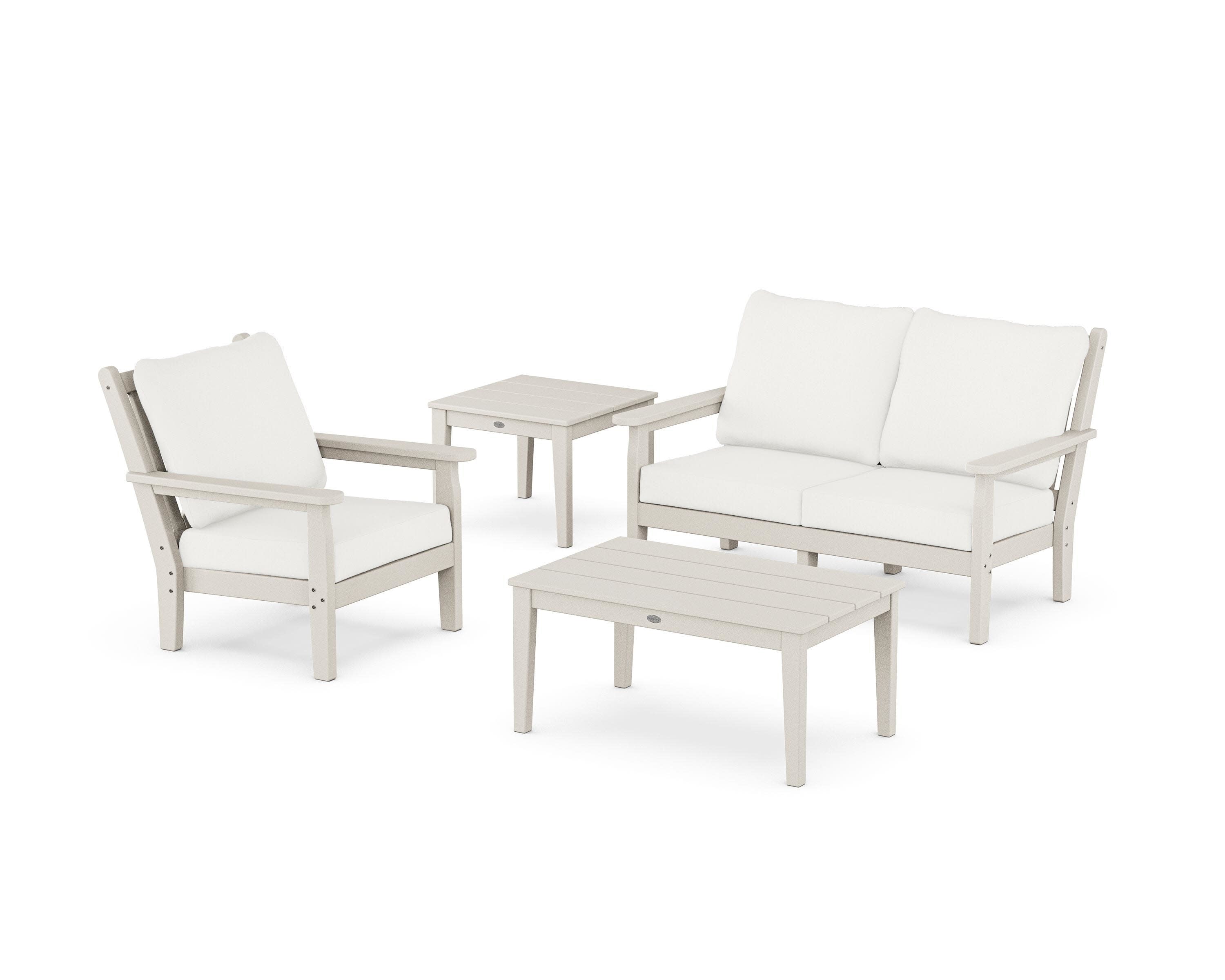 Chippendale 4-Piece Deep Seating Set in Sand / Natural Linen