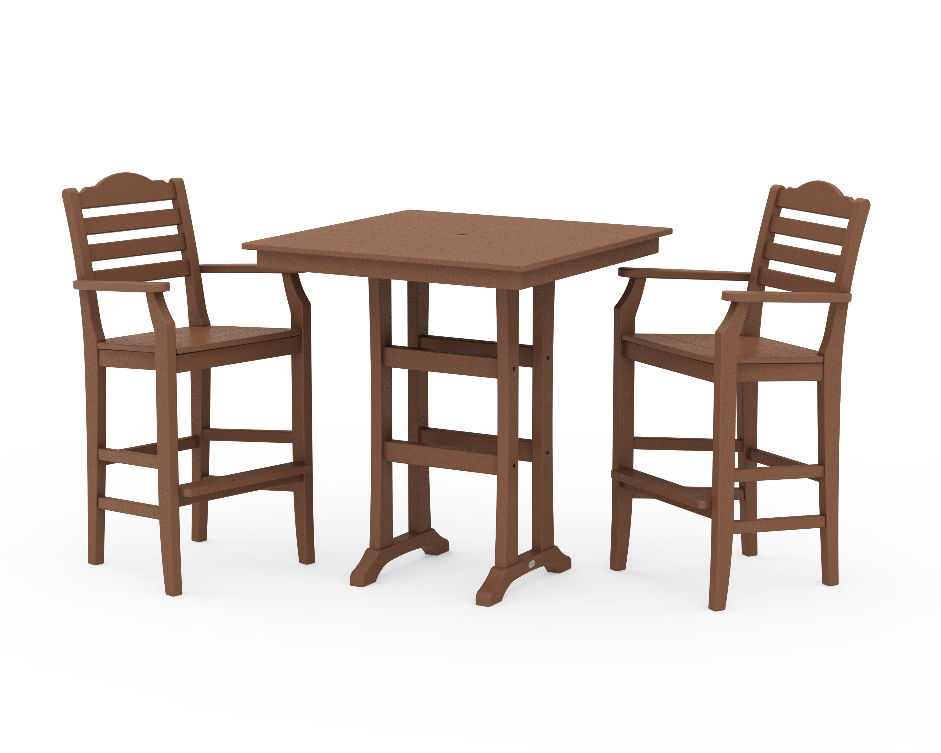 Savannah 3-Piece Farmhouse Bar Set with Trestle Legs in Teak