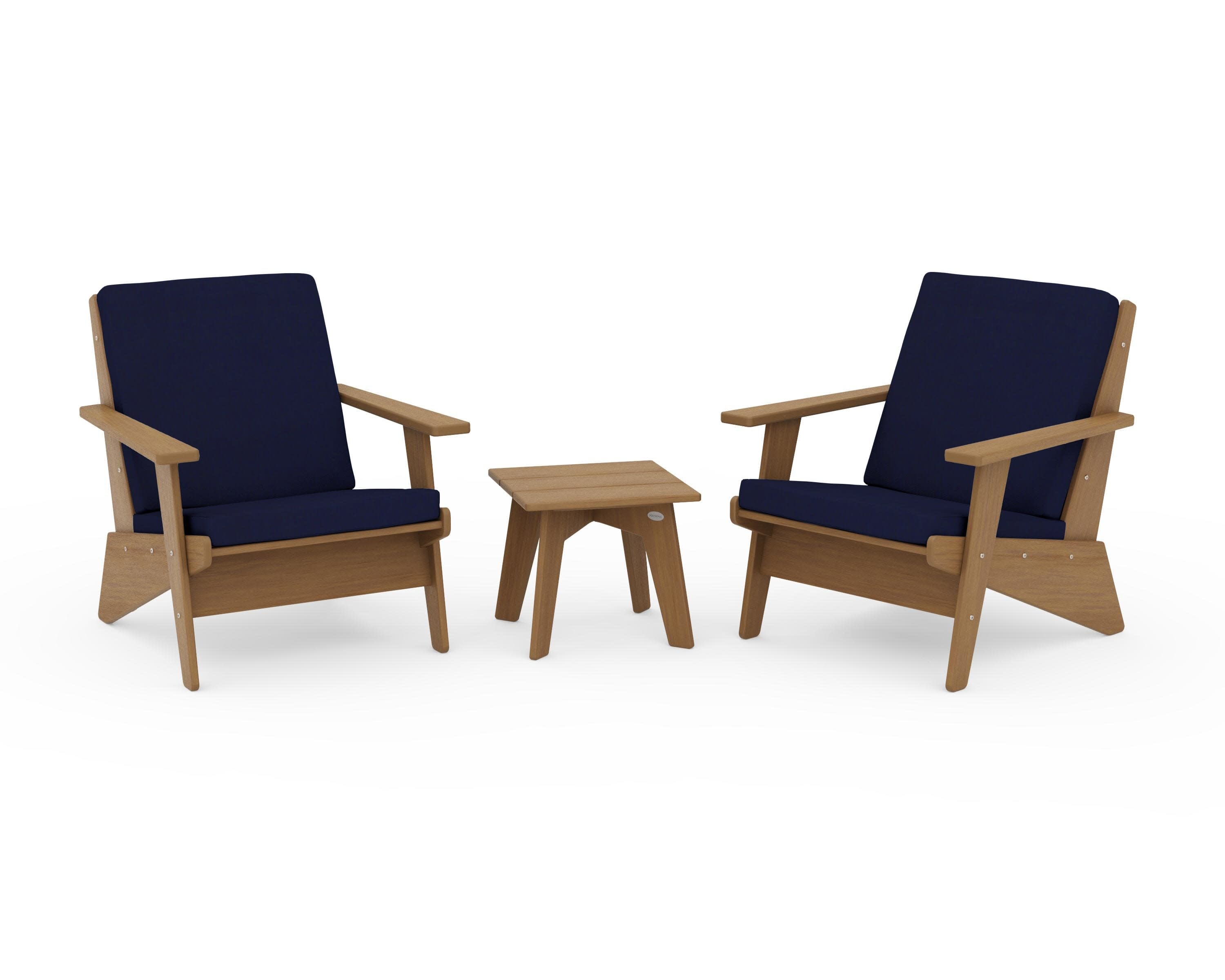 Riviera Modern Lounge 3-Piece Set in Natural / Navy