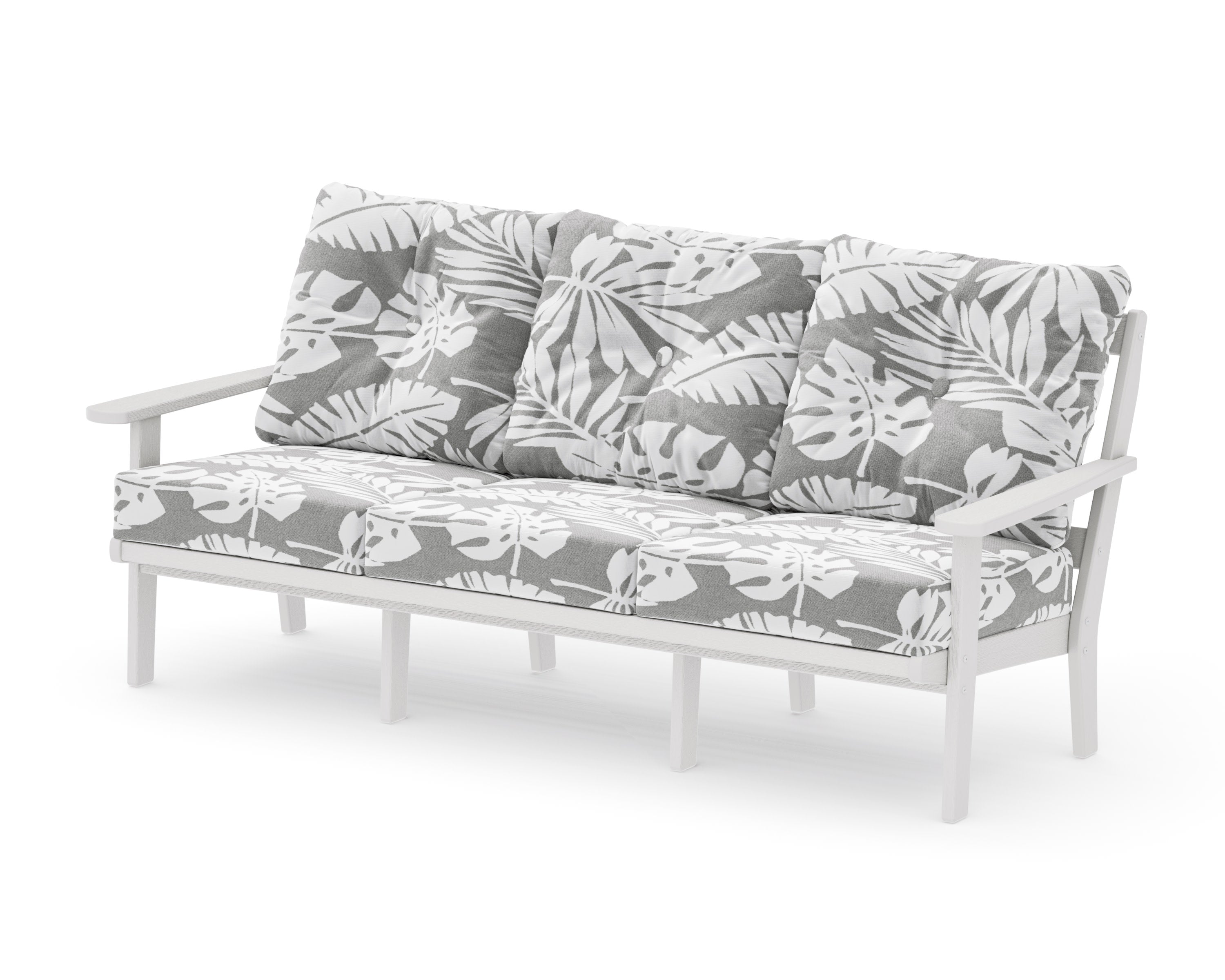 Mission Deep Seating Sofa in Vintage White / Leaf Grey Mist