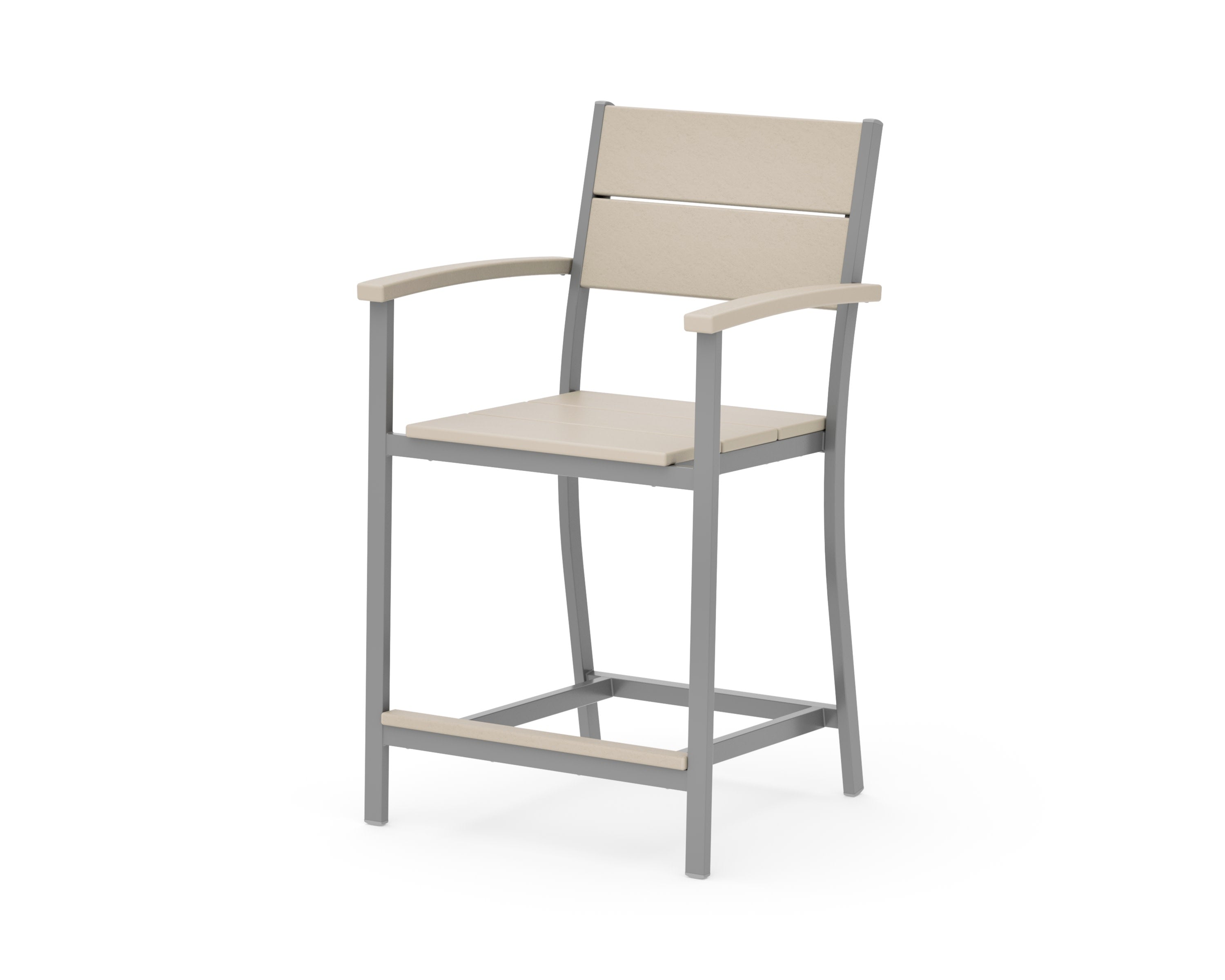 Main Street Counter Arm Chair in Silver / Sand