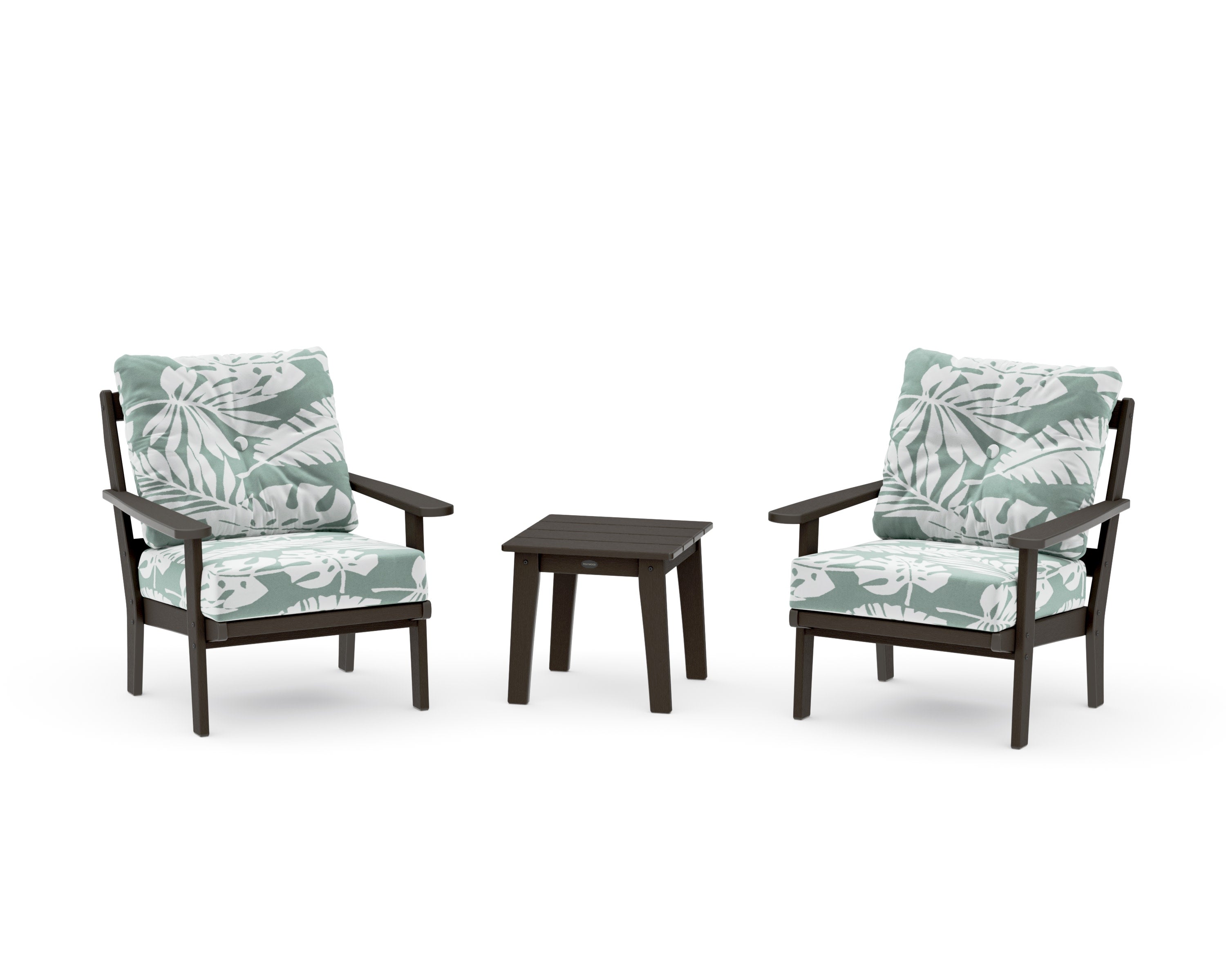 Mission 3-Piece Deep Seating Set in Vintage Coffee / Leaf Glacier Spa