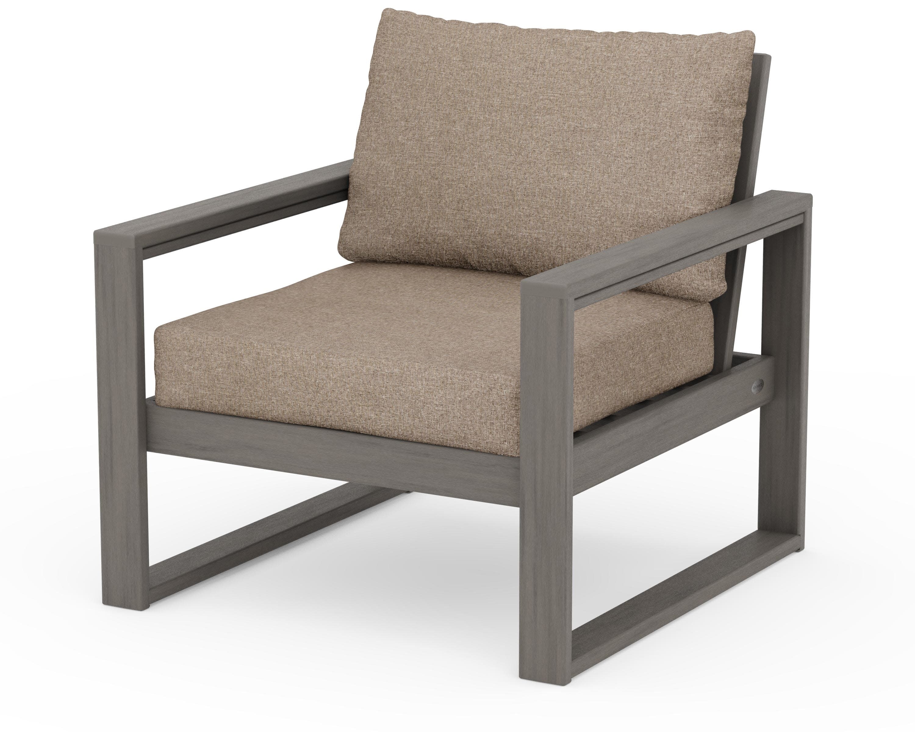 EDGE Club Chair in Driftwood / Spiced Burlap
