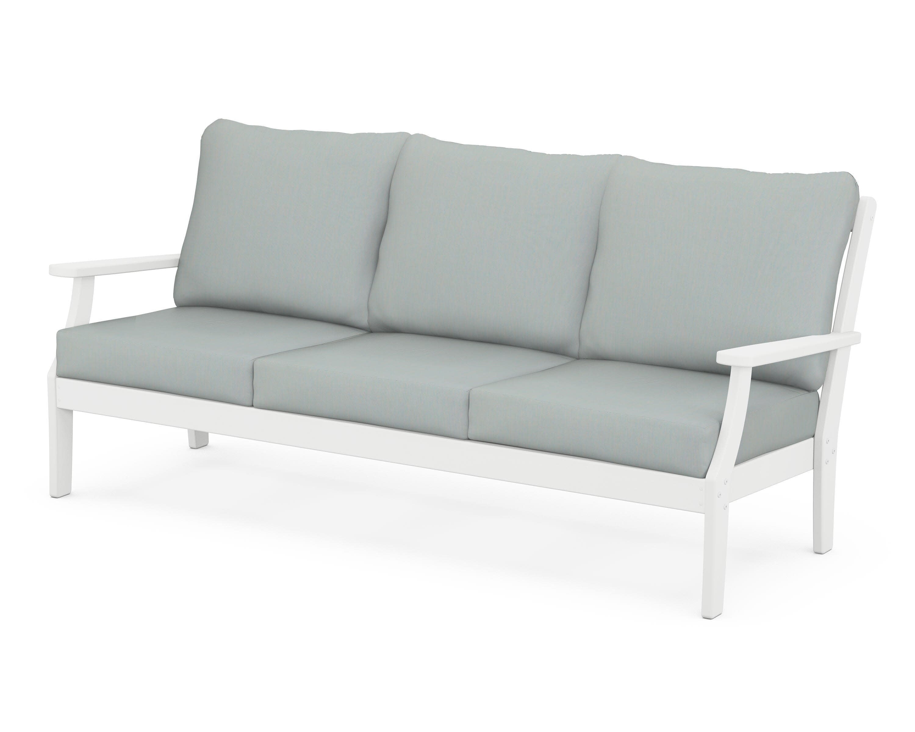 Braxton Deep Seating Sofa in White / Spa