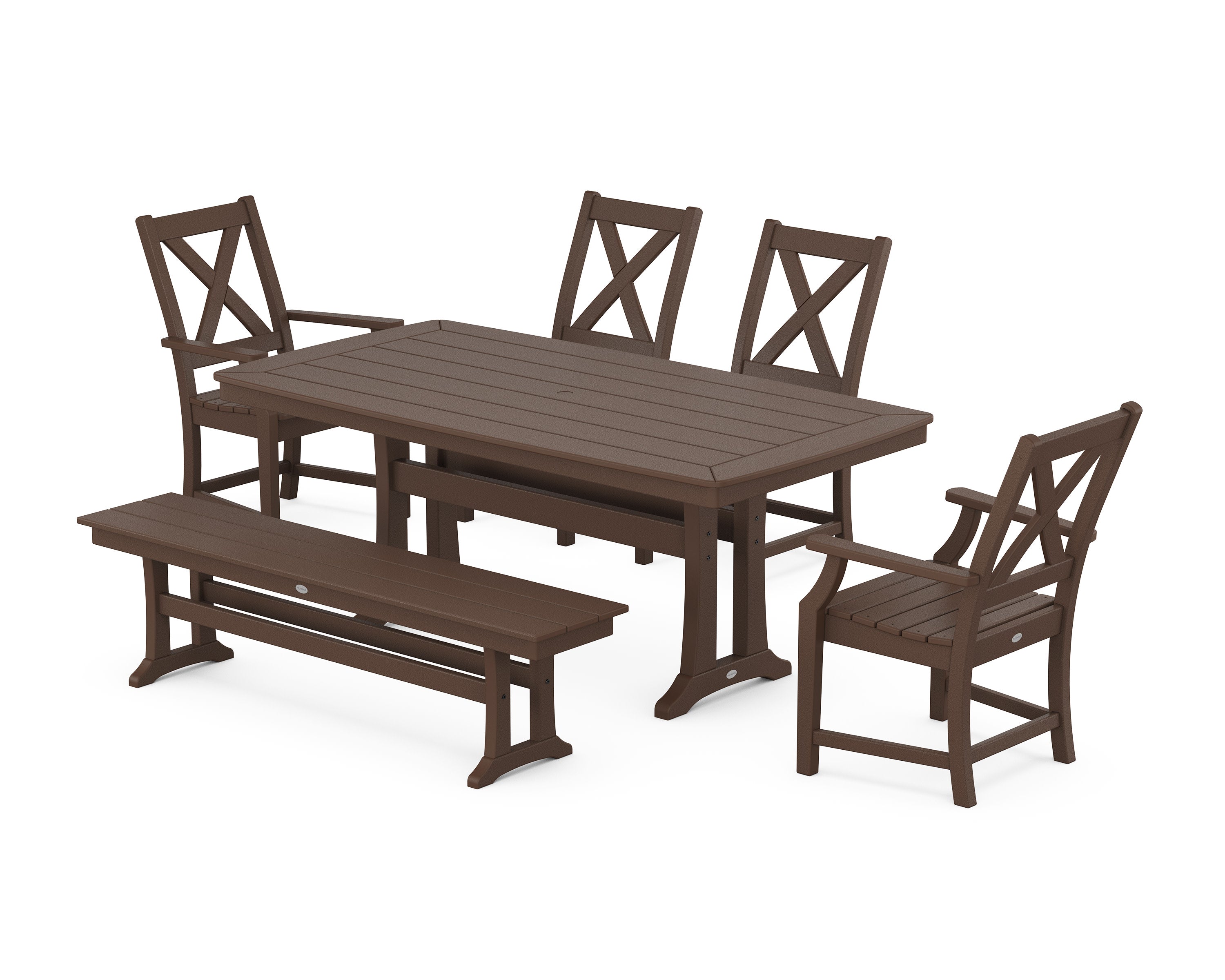 Braxton 6-Piece Dining Set with Trestle Legs in Mahogany